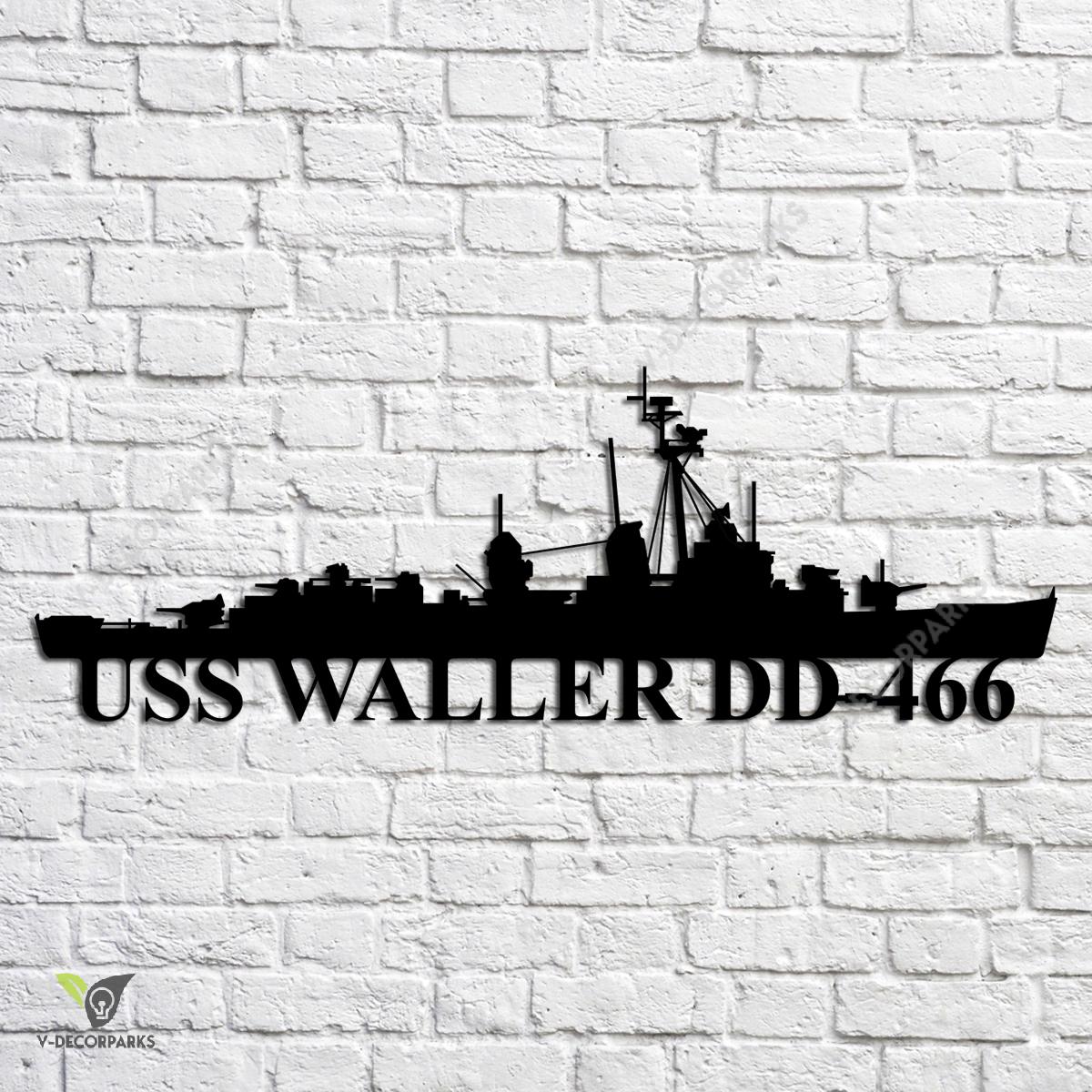 Uss Waller Dd-466 Navy Ship Metal Art, Navy Ships Silhouette Metal Gift ...