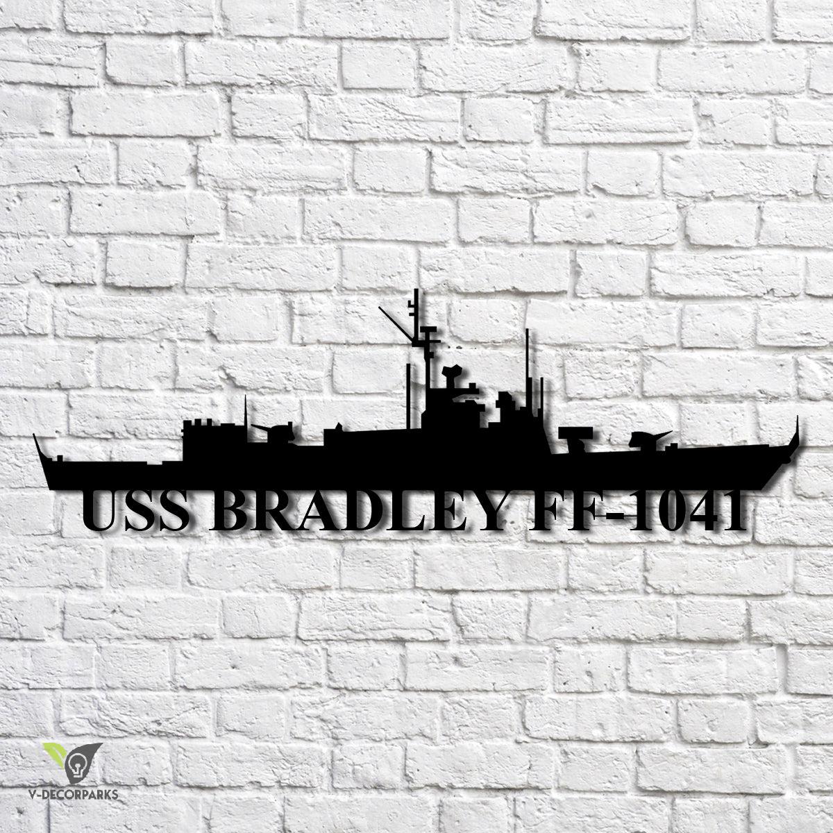 Uss Bradley Ff-1041 Navy Ship Metal Art, Custom Us Navy Ship Cut Metal ...