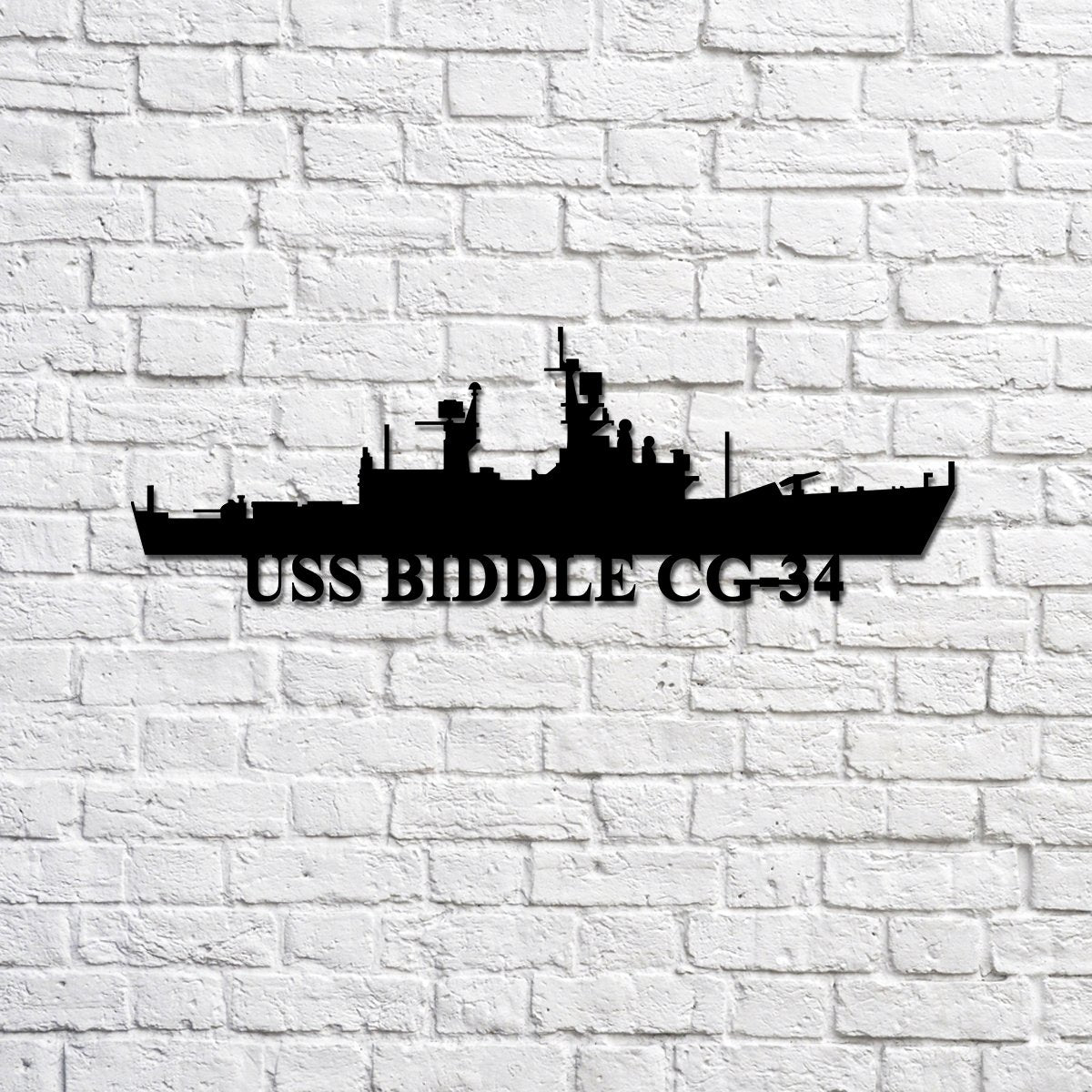 Uss Biddle Cg-34 Navy Ship Metal Sign, Memory Wall Metal Sign Gift For ...