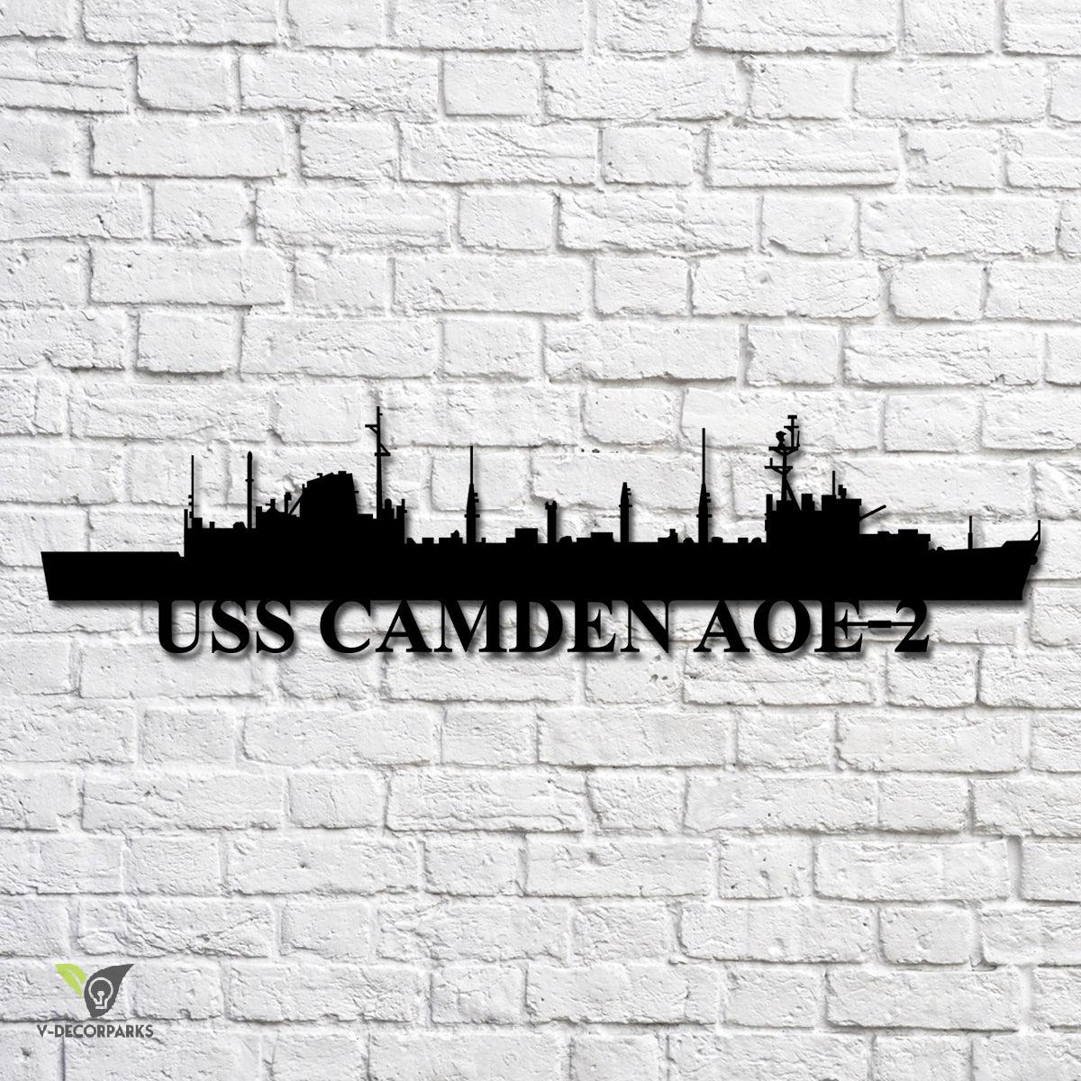 Uss Camden Aoe-2 Navy Ship Metal Art, Custom Us Navy Ship Cut Metal ...