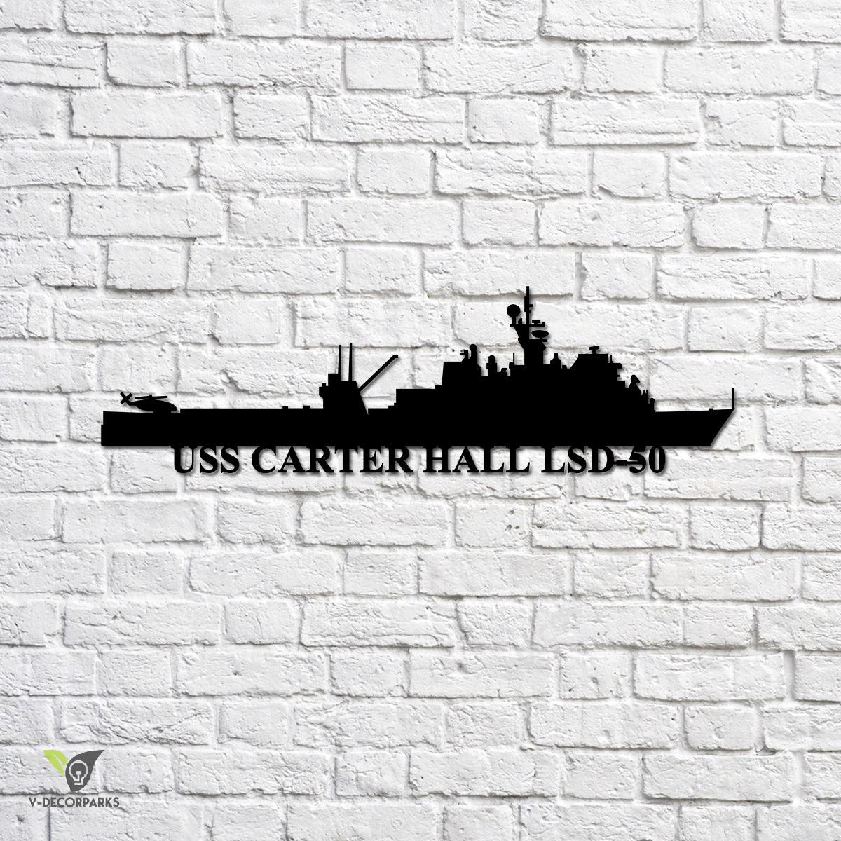 Uss Carter Hall Lsd-50 Silhouette Navy Ship Metal Sign, Memory Wall ...