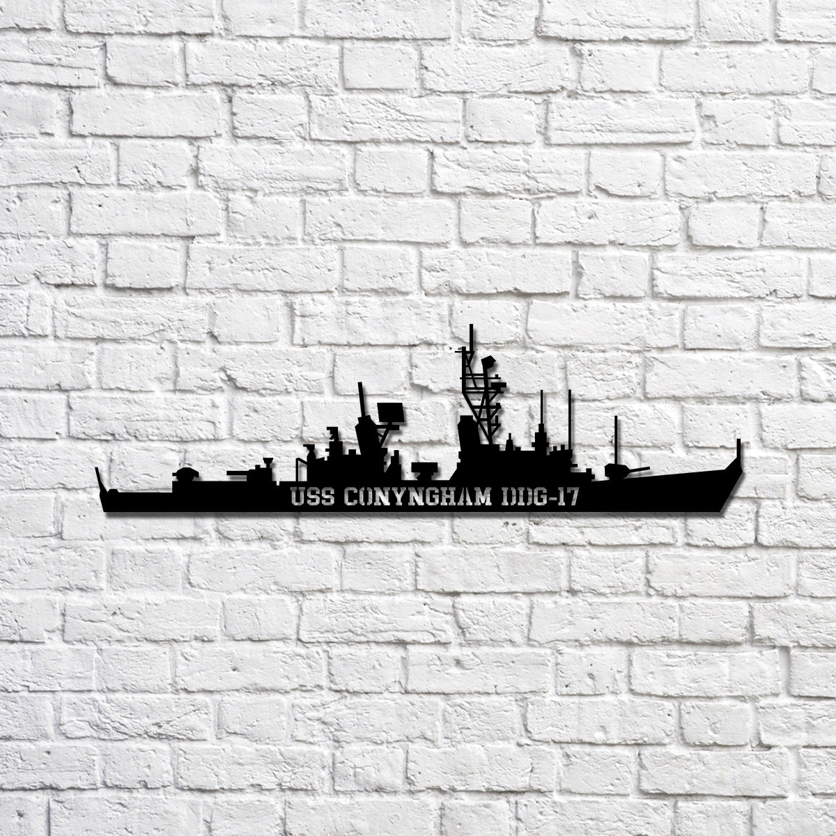 Uss Conyngham Ddg-17 Silhouette Navy Ship Metal Sign, Memory Wall Metal 