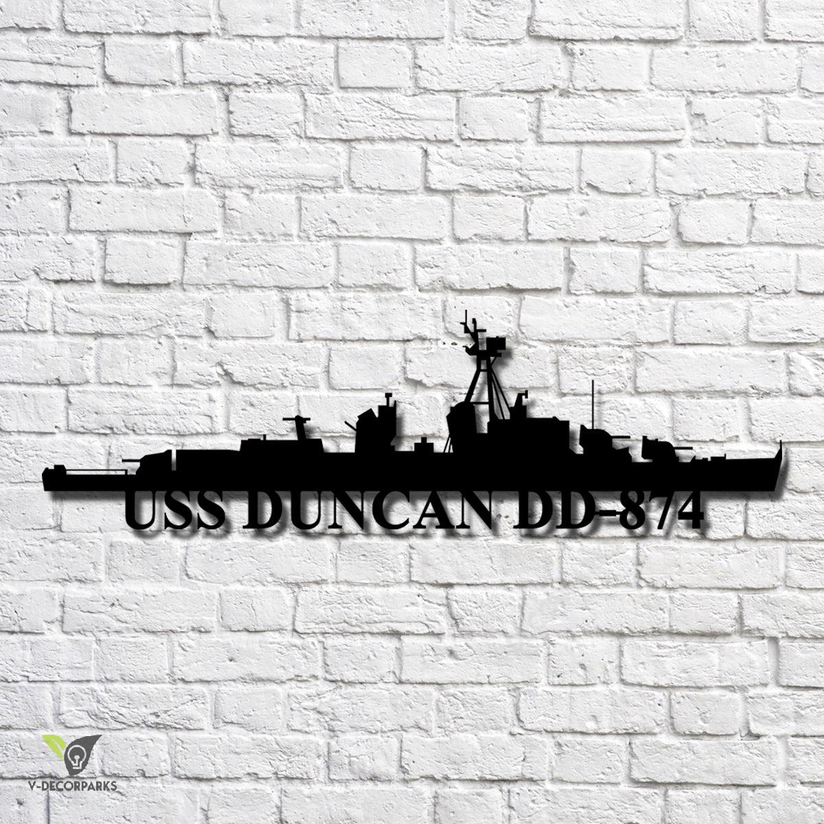 Uss Duncan Dd-874 Navy Ship Metal Art, Custom Us Navy Ship Cut Metal ...