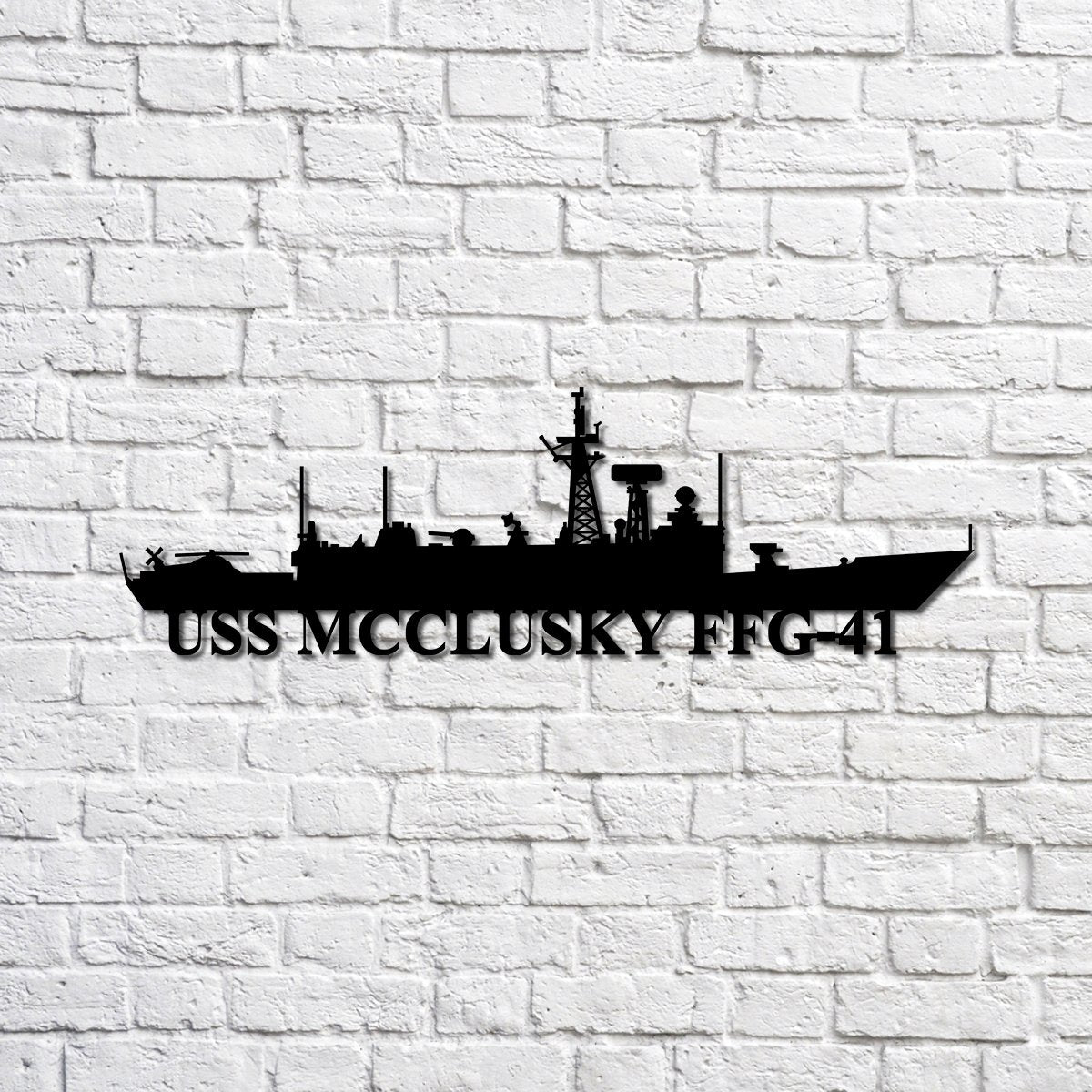 Uss Mcclusky Ffg-41 Silhouette Navy Ship Metal Sign, Memory Wall Metal ...