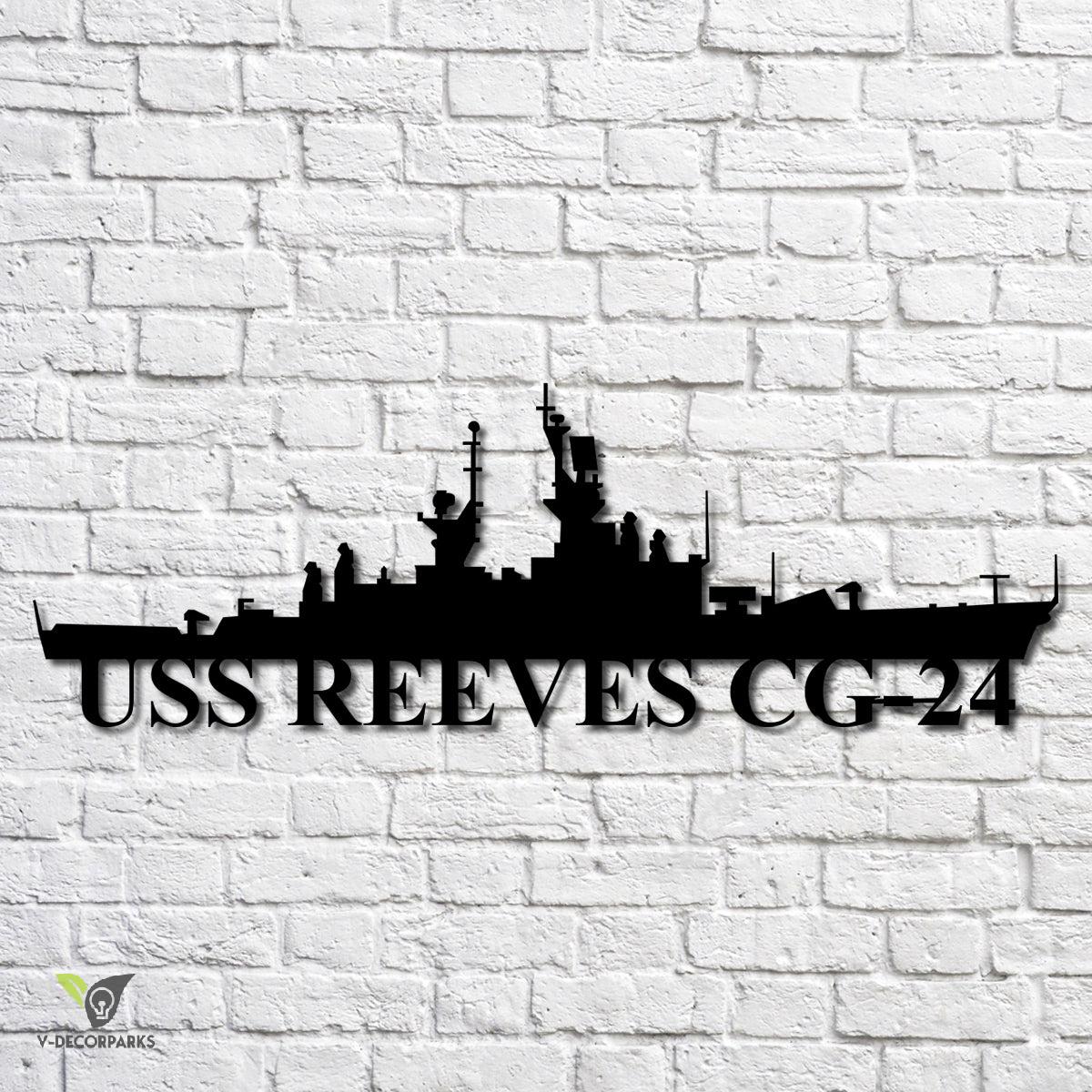 Uss Reeves Cg-24 Navy Ship Metal Art, Gift For Navy Veteran, Navy Ships ...