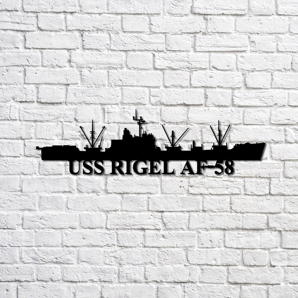 Uss Rigel Af-58 Navy Ship Metal Sign, Memory Wall Metal Sign Gift For ...