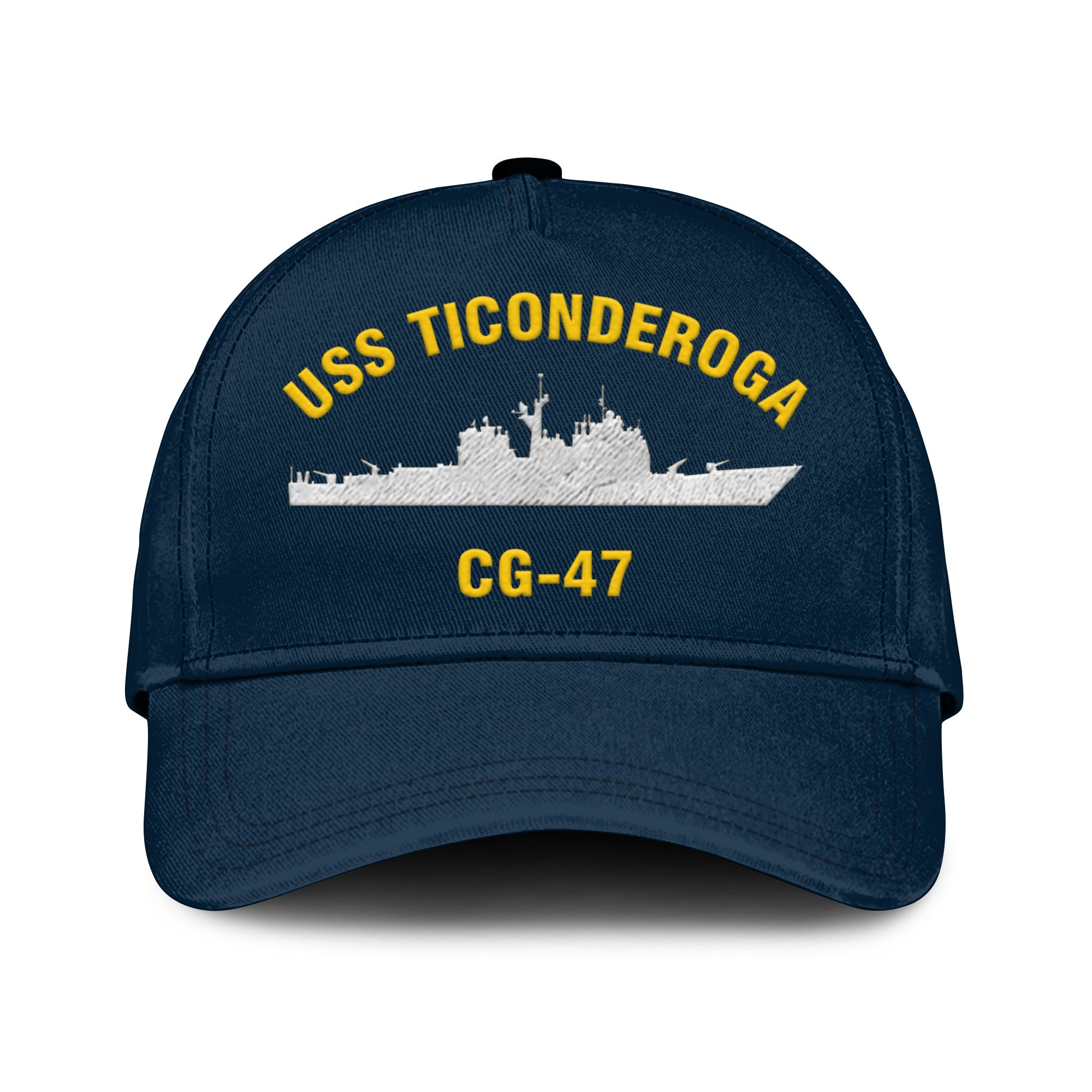 Uss Ticonderoga Cg-47 Classic Cap, Custom Print/embroidered Us Navy Ships Classic Baseball Cap, Gift For Navy Veteran