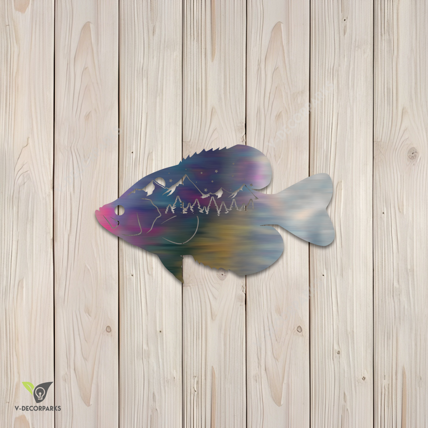 Crappie Fish Color Metal Wall Art Design, Crappie Fishing Gift For Dad