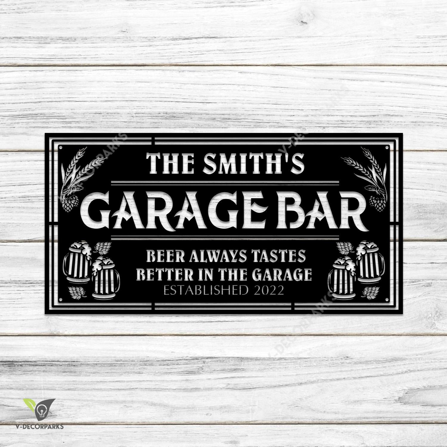 thumbnail image 2 of Beer Always Tastes Better In The Garage – 8x12 Inch Metal Tin Sign – Man Cave 2 of 3