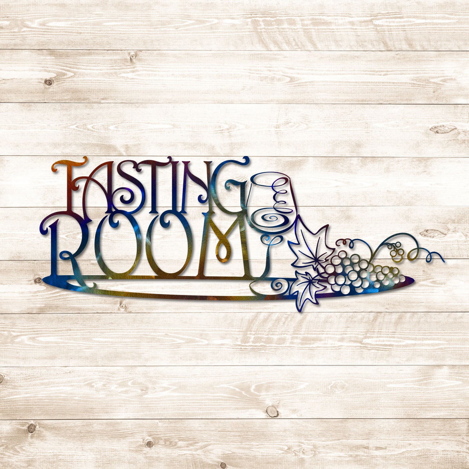 Tasting Room Grape Wine Metal Art, Tasting Room Metallic Decor For Wine Lovers