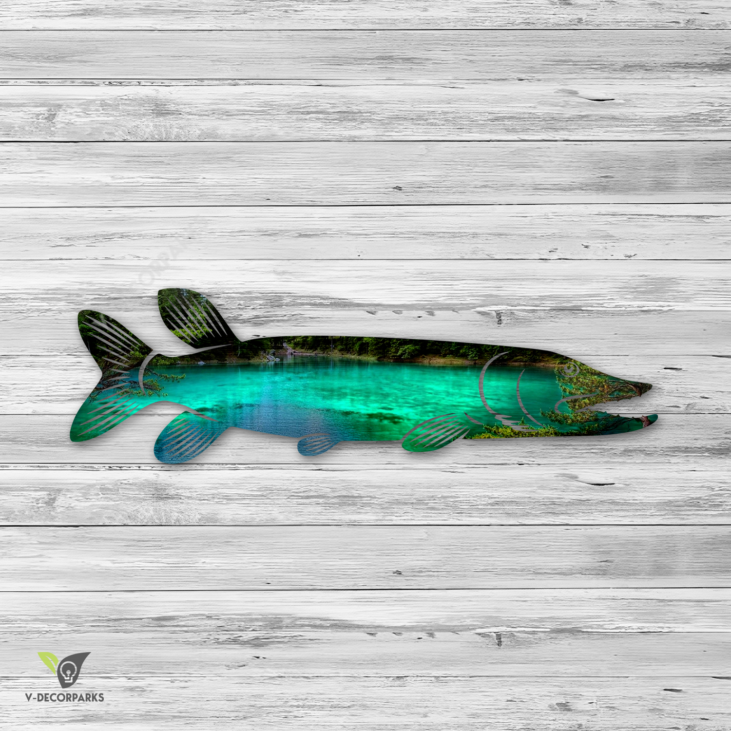 Northern Pike Fish Colorful Metal Art, Northern Pike Iron Accent For Him