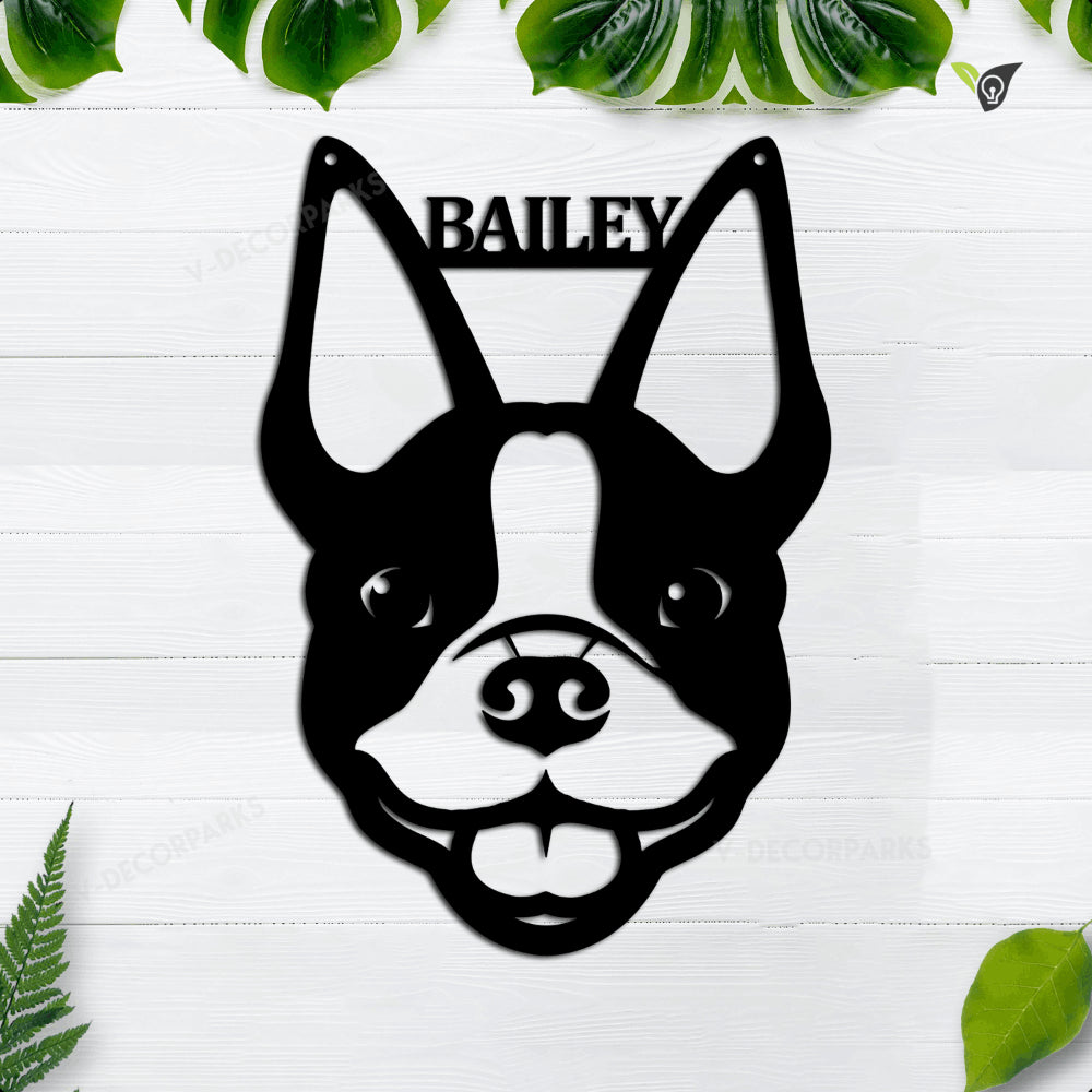Personalized Dog Name Metal Wall Art, Custom Dog Name Sign, Custom Pet Name Decor, Dog Breed