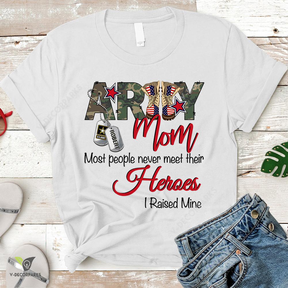 Personalized Soldier’s Name & Family Member |proud Army Mom, Grandma… Most People Never Meet Their Heroes I Raised Mine – Us. Army