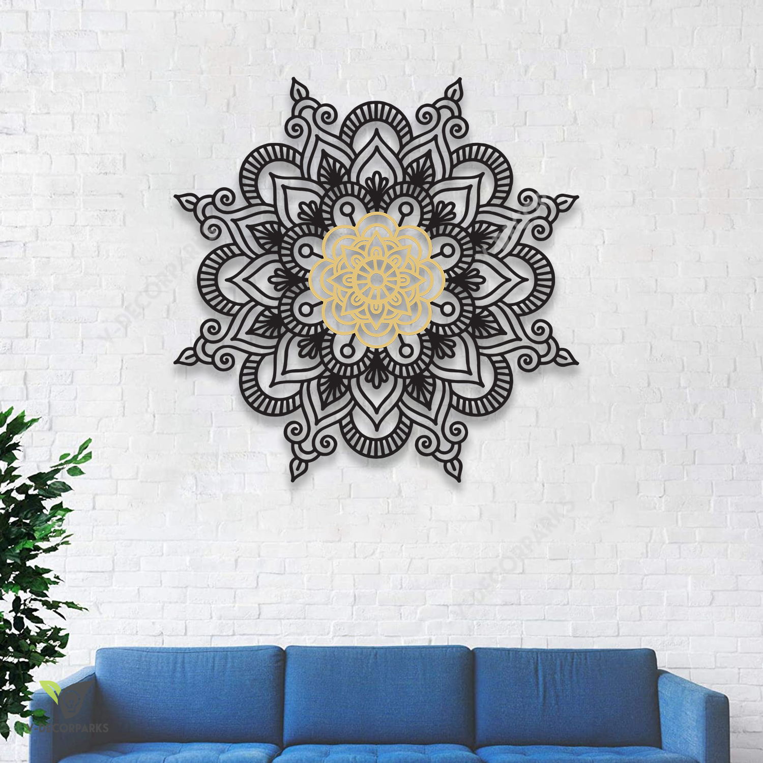 Mandala Flower Colored Metal Wall Art, Mandala, Yoga Decorative Artwork