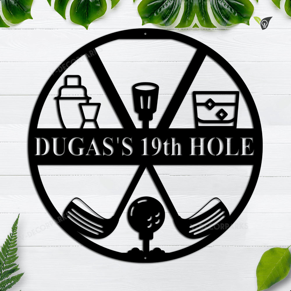 Custom 19th Hole Metal Sign, Personalized Golf Sign, Golf Mancave Sign ...