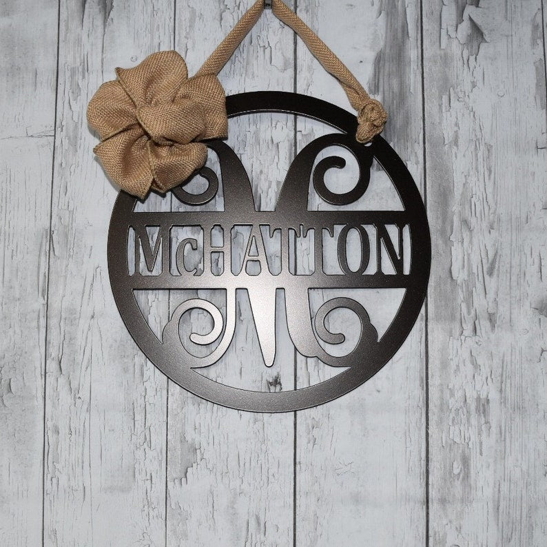 Metal Family Name Sign| Monogram Door Sign, Front Door Decor, Initial ...