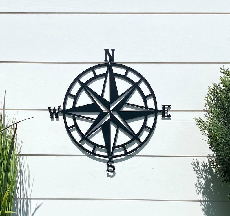 Compass Rose Metal Wall Art, Nautical Compass| Nautical Wall Art ...