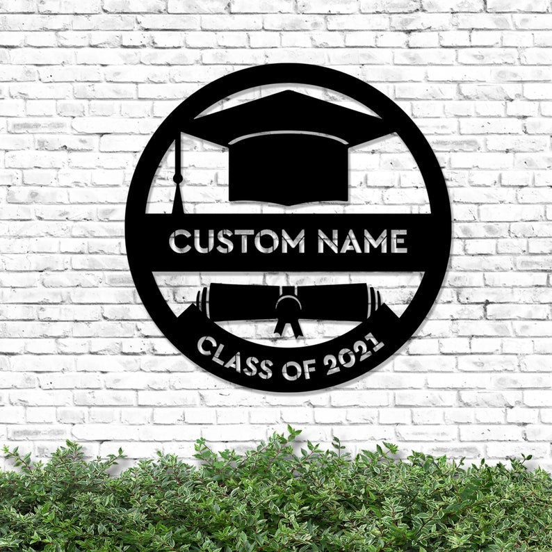 Custom Name Graduation Metal Sign, Door Hanger, Graduation Sign Gift ...