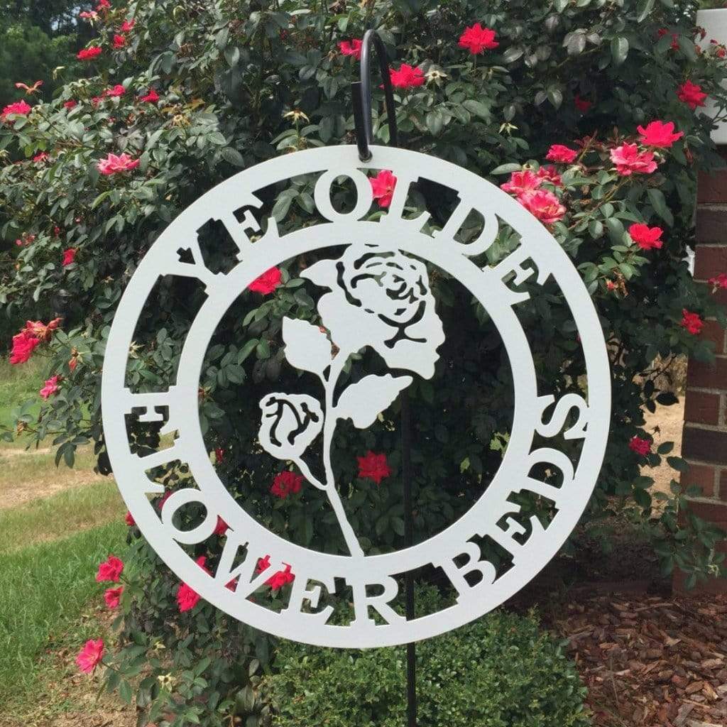 Rose Flower Garden Sign, Cut Metal Sign, Metal Wall Art, Metal House ...