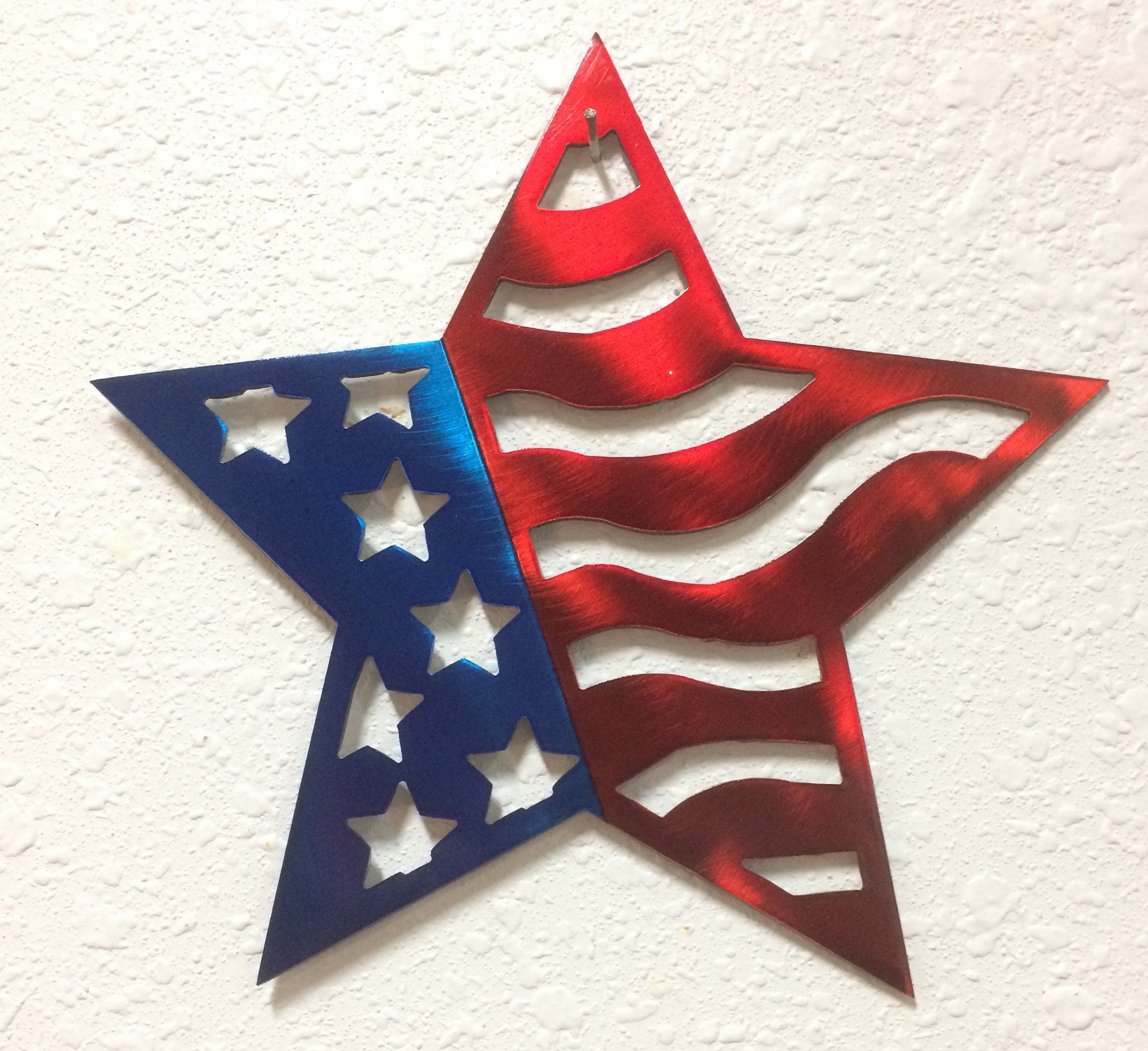 Patriotic Star Wall Art Metal Art Veteran Usa Flag Art | Nalaprint