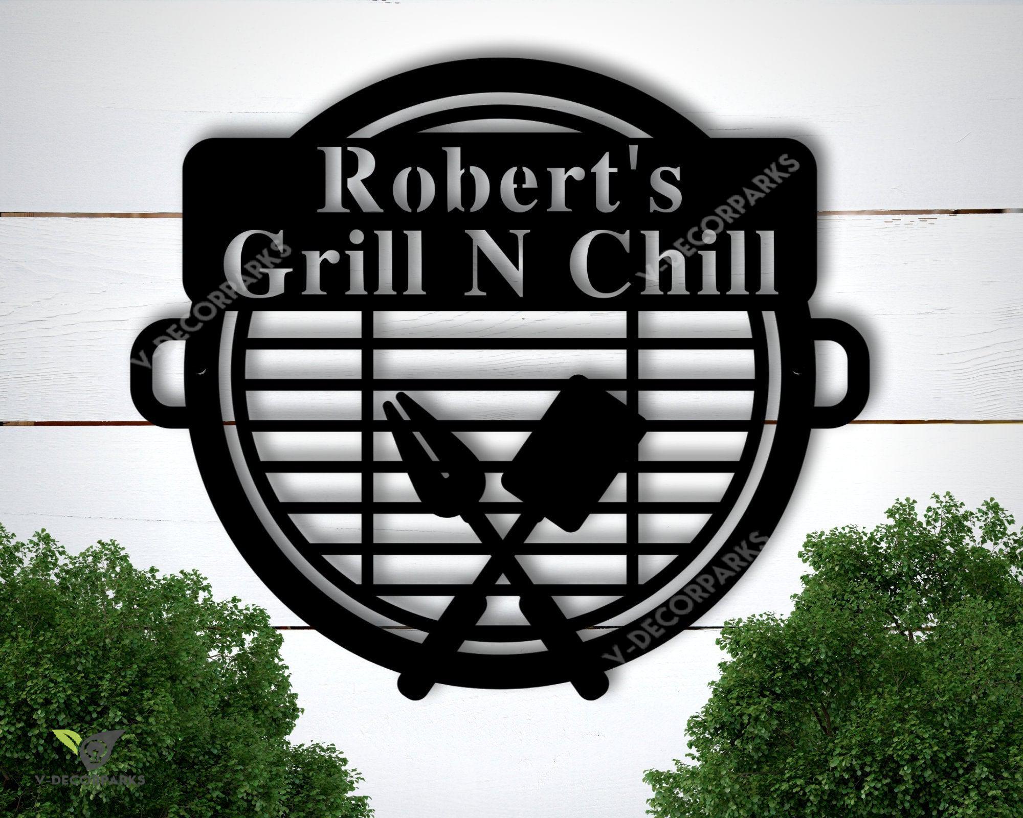 Personalized Metal Bbq Sign, Personalized Grill Sign, Personalized Bbq Sign, Bbq Grill Sign, Bbq Party Decor, Out Door Kitchen Metal Signs