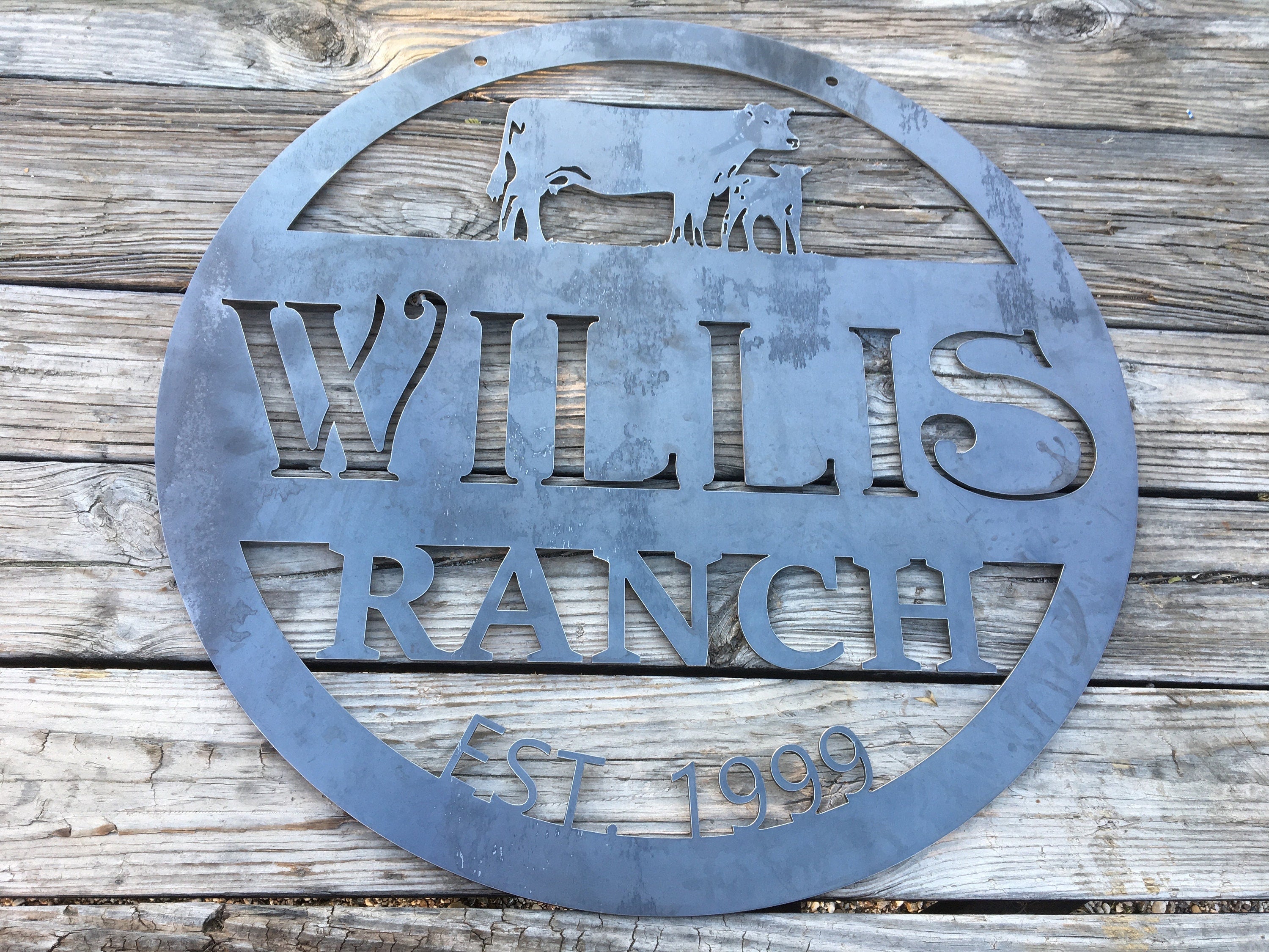 Hanging Farm Sign, Personalized Farm Sign, Custom Metal Farm Sign