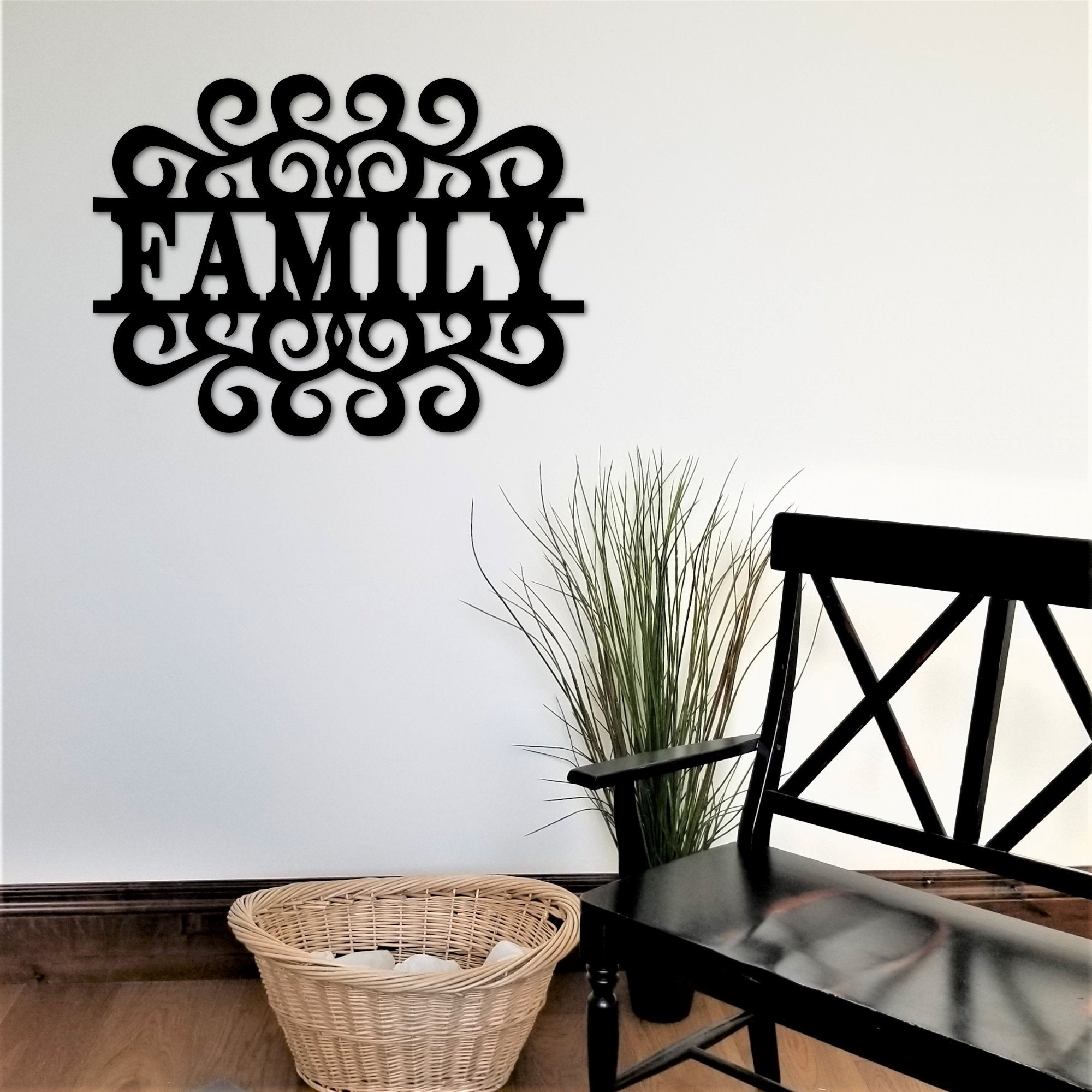 Family Metal Word Art With Scrolls,metal Family Sign, Gallery Wall ...
