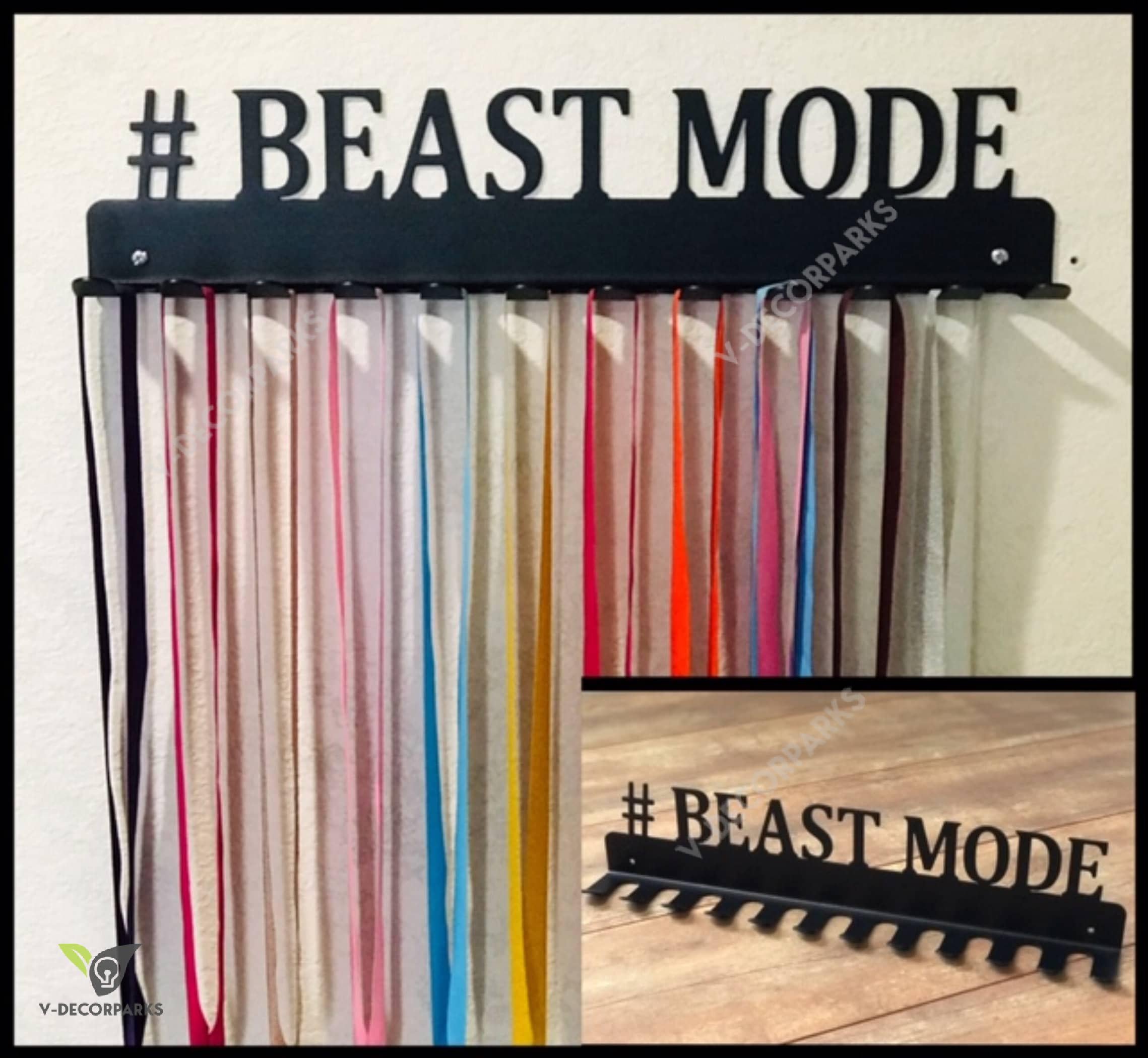 Wrestling - #beast Mode - Medal Hanger Holder Display Rack 12 Hooks, Cut Metal Sign, Metal Wall Art
