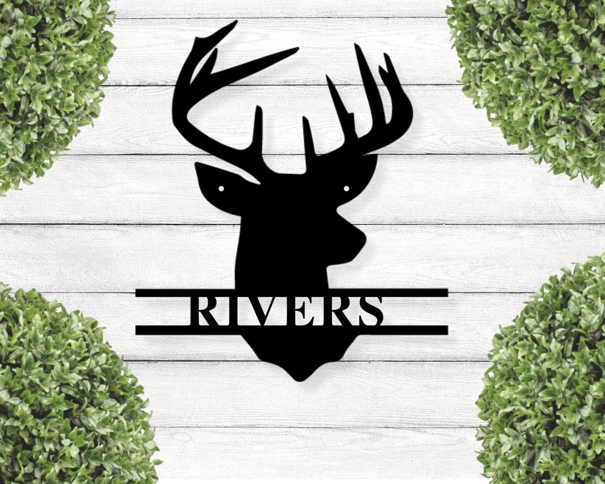 Personalized Antler Monogram Metal Sign Boyfriend Gift Metal Wall