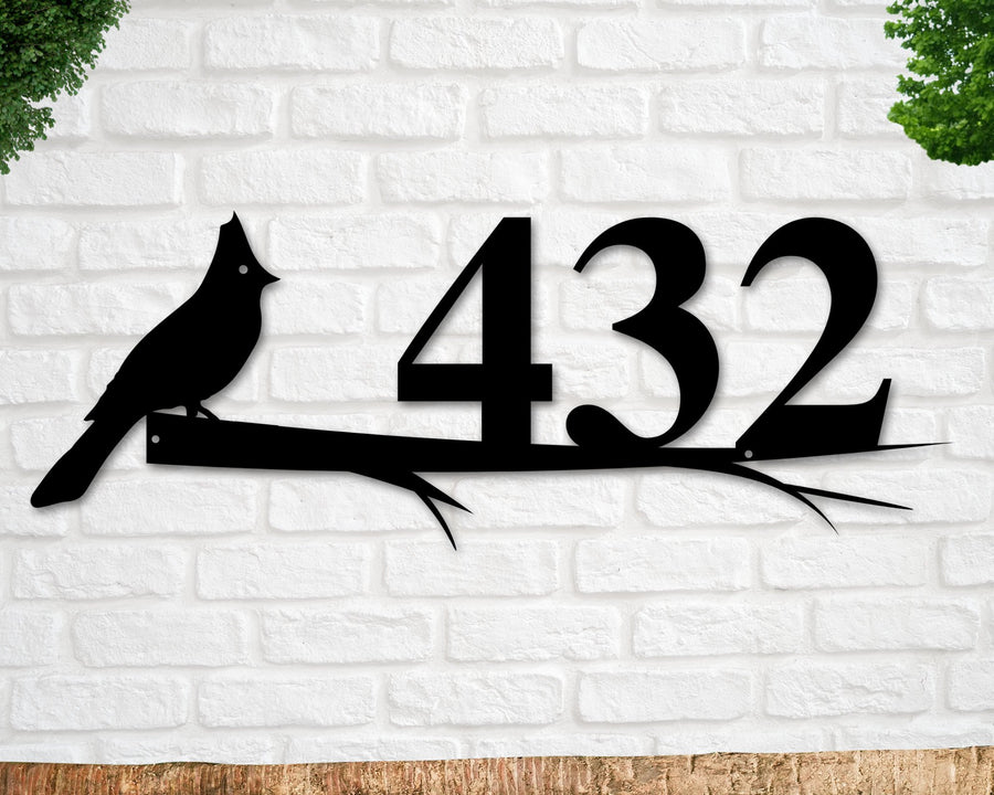 Cardinal Sign, Cardinal Address Sign, Bird House Numbers Sign Custom ...