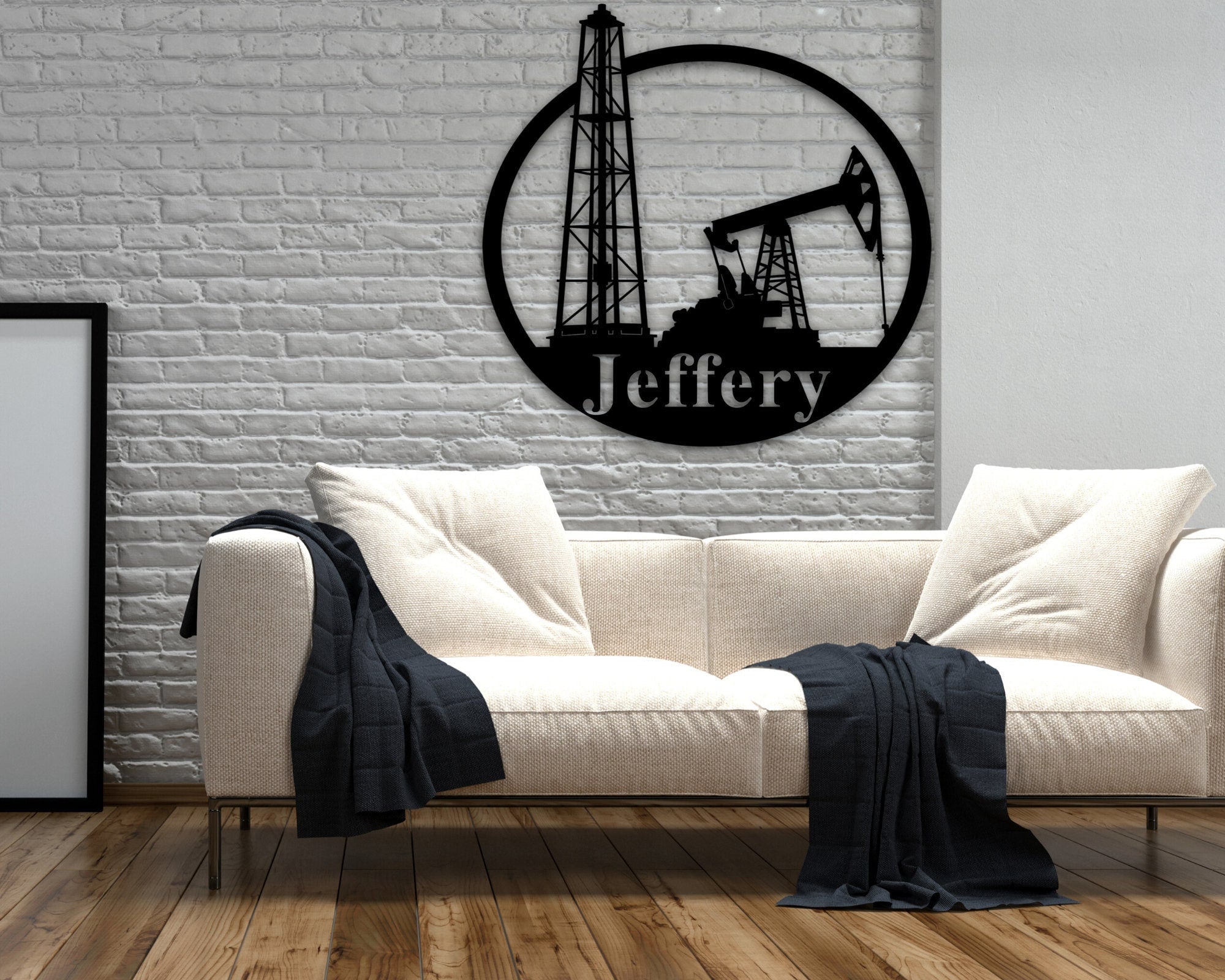 Oil Rig Monogram Personalized Metal Name Sign, Custom Oil Field Sign, Oil Rig Welcome ...