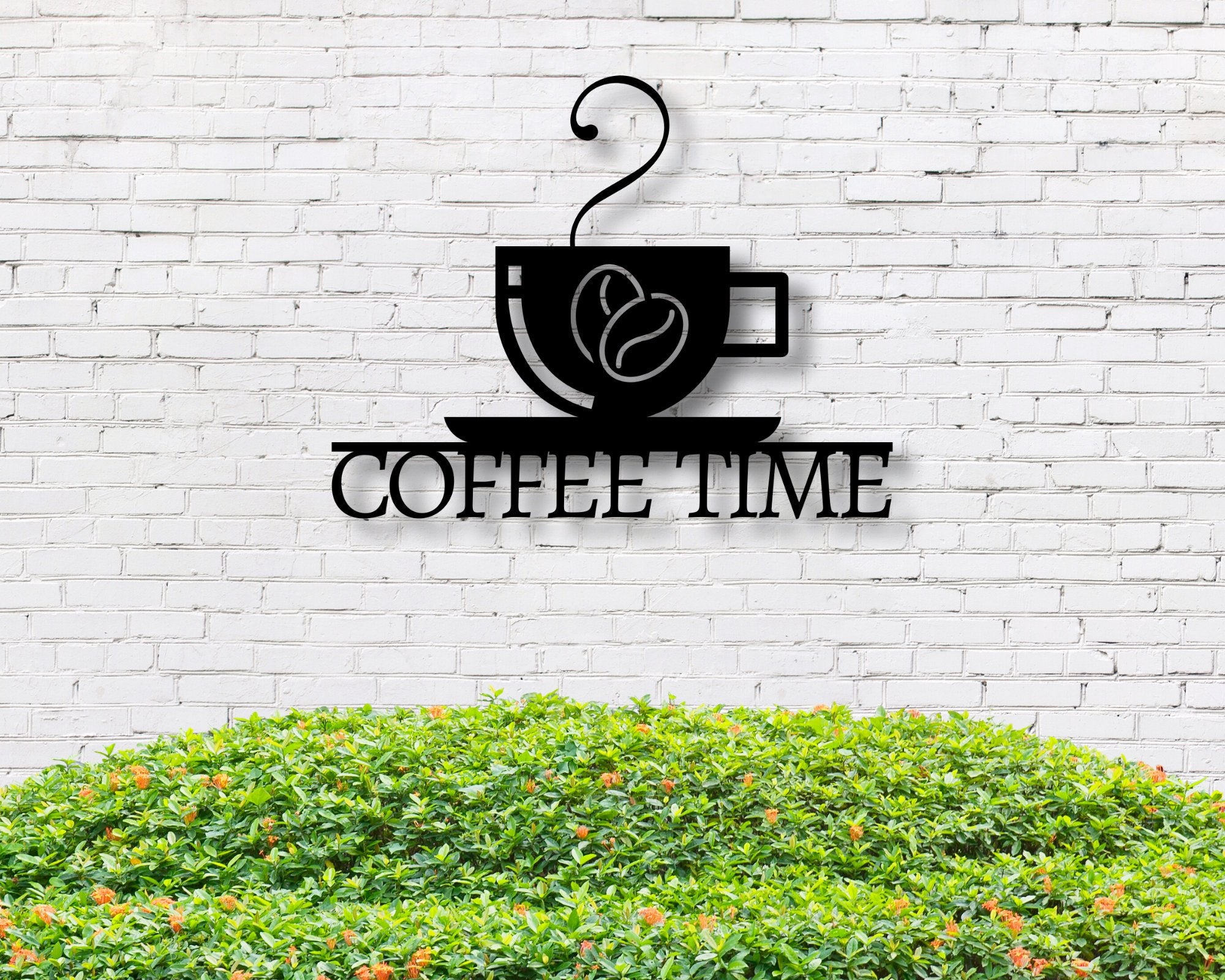 Coffee Time Sign, Metal Coffee Sign For Kitchen, Coffee Sign Decor