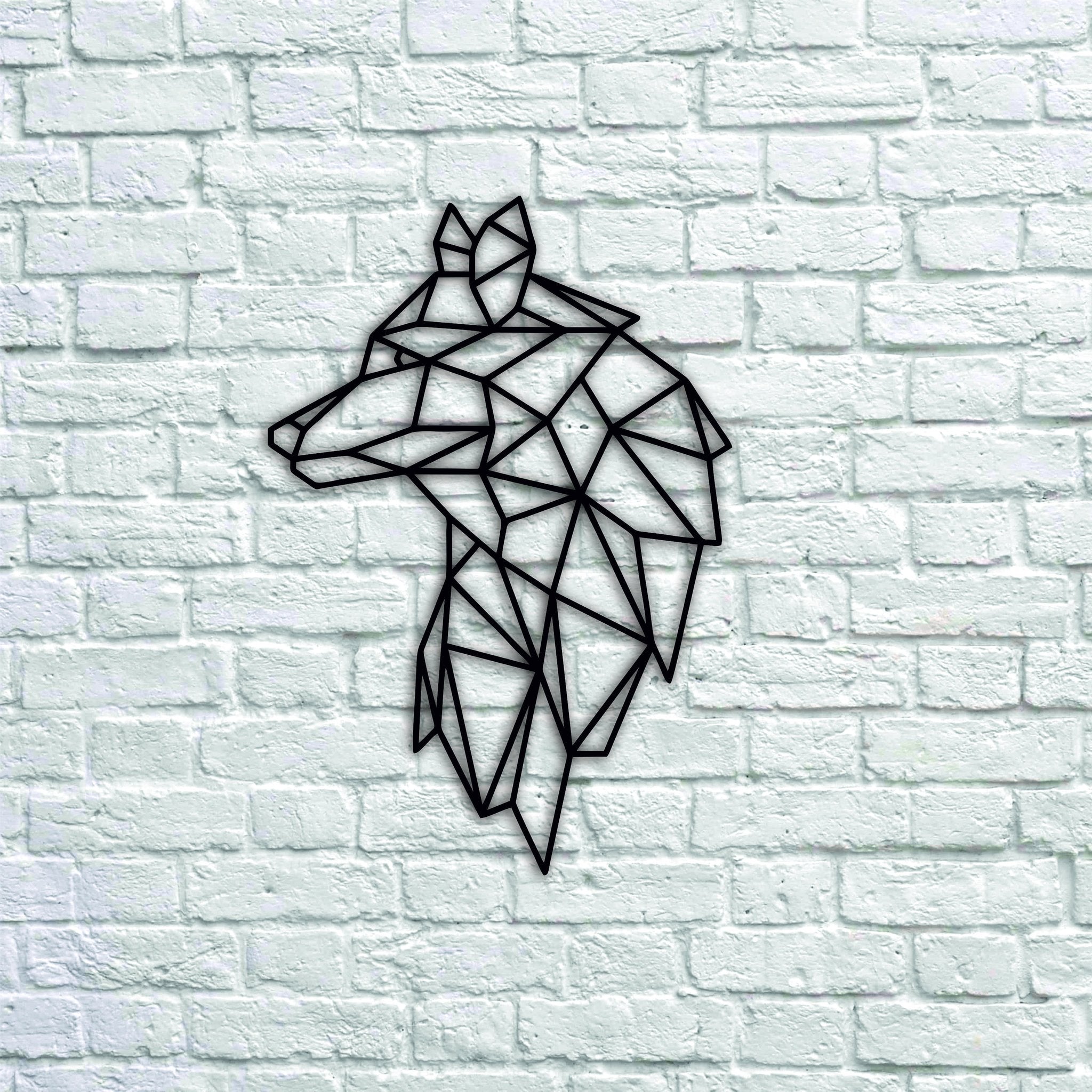 Wolf Metal Wall Art, Animal Home Decor Interior Metal Sign, Office Wall