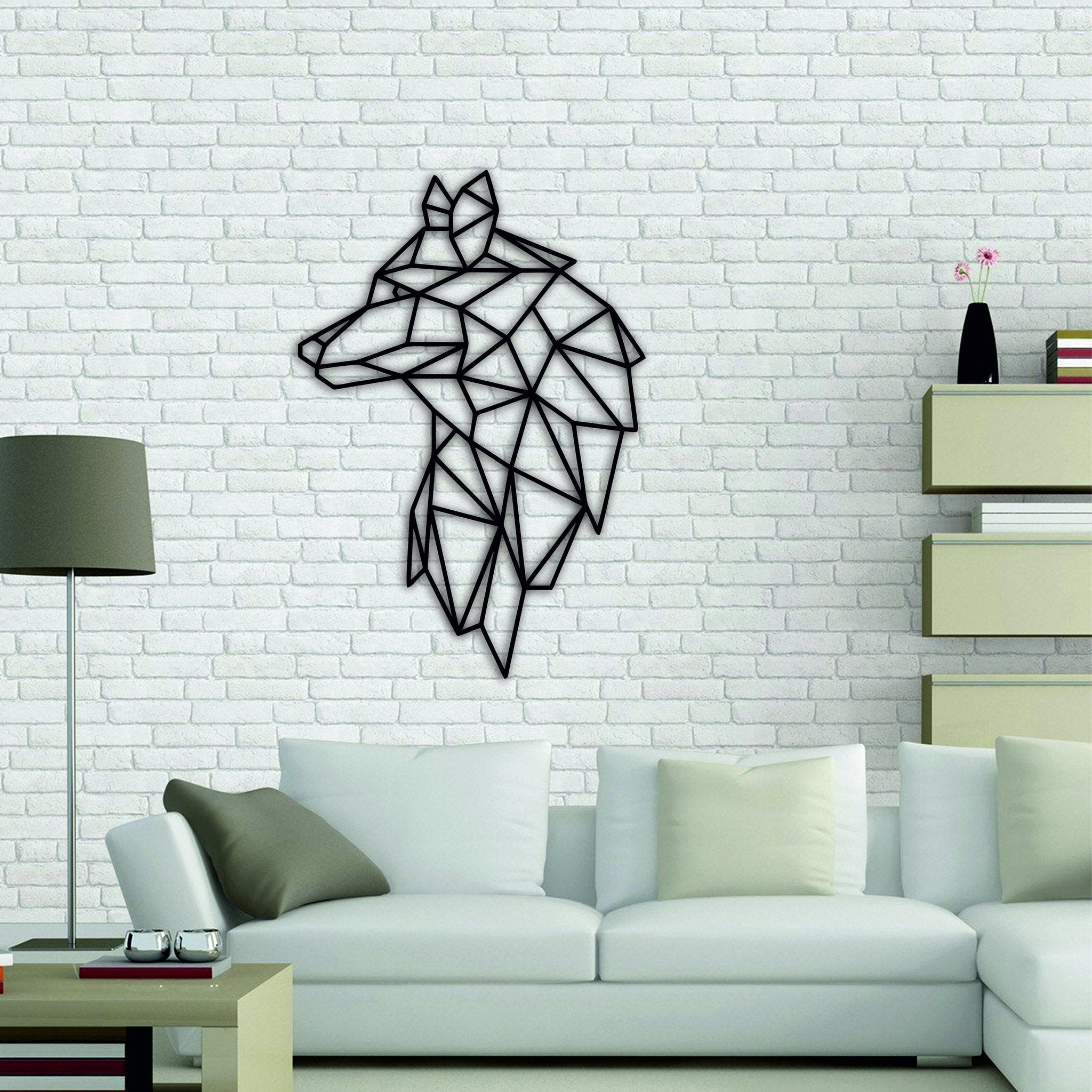 Wolf Metal Wall Art, Animal Home Decor Interior Metal Sign, Office Wall