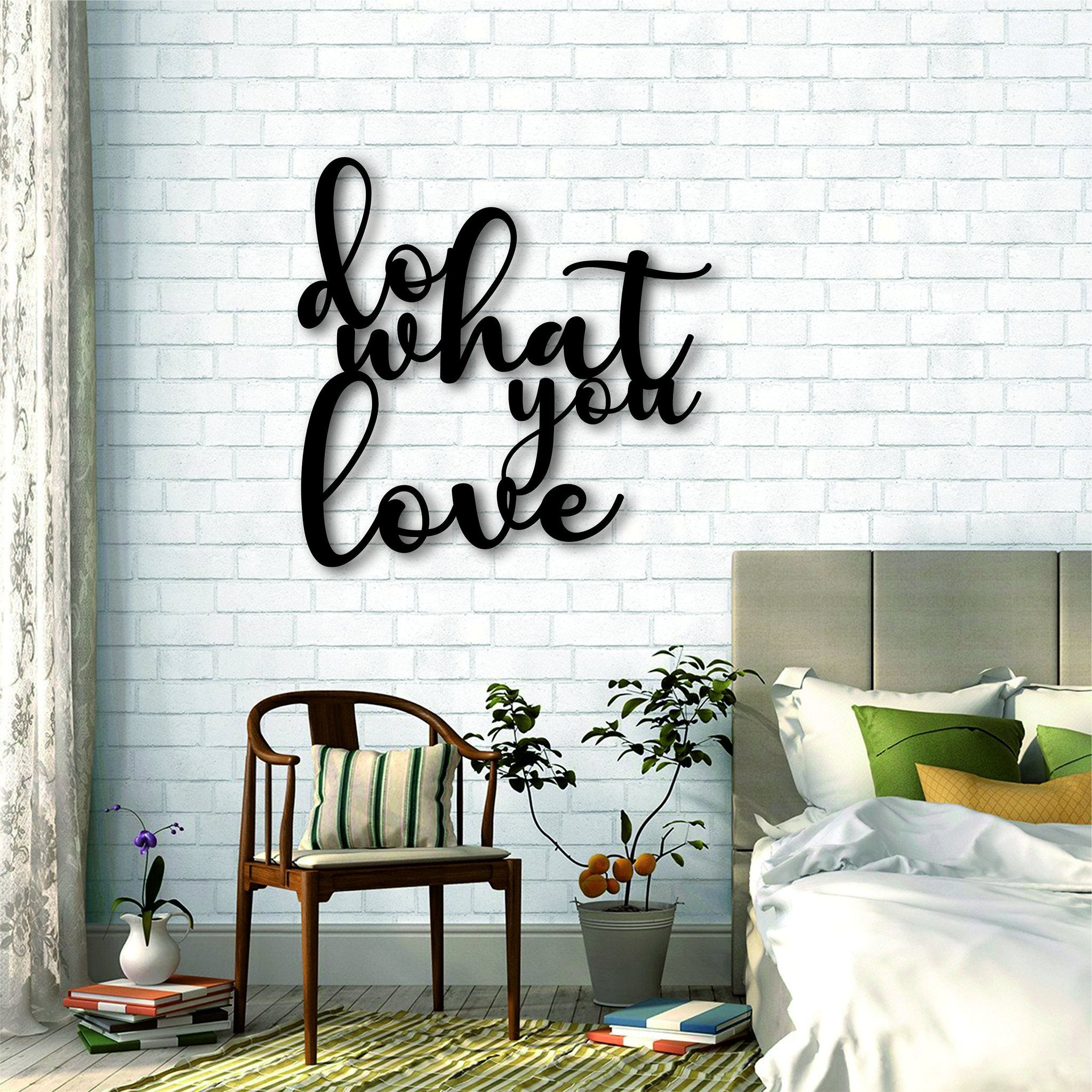 Do What You Love Metal Wall Art, Motivational Wall Decor, Kitchen Wall