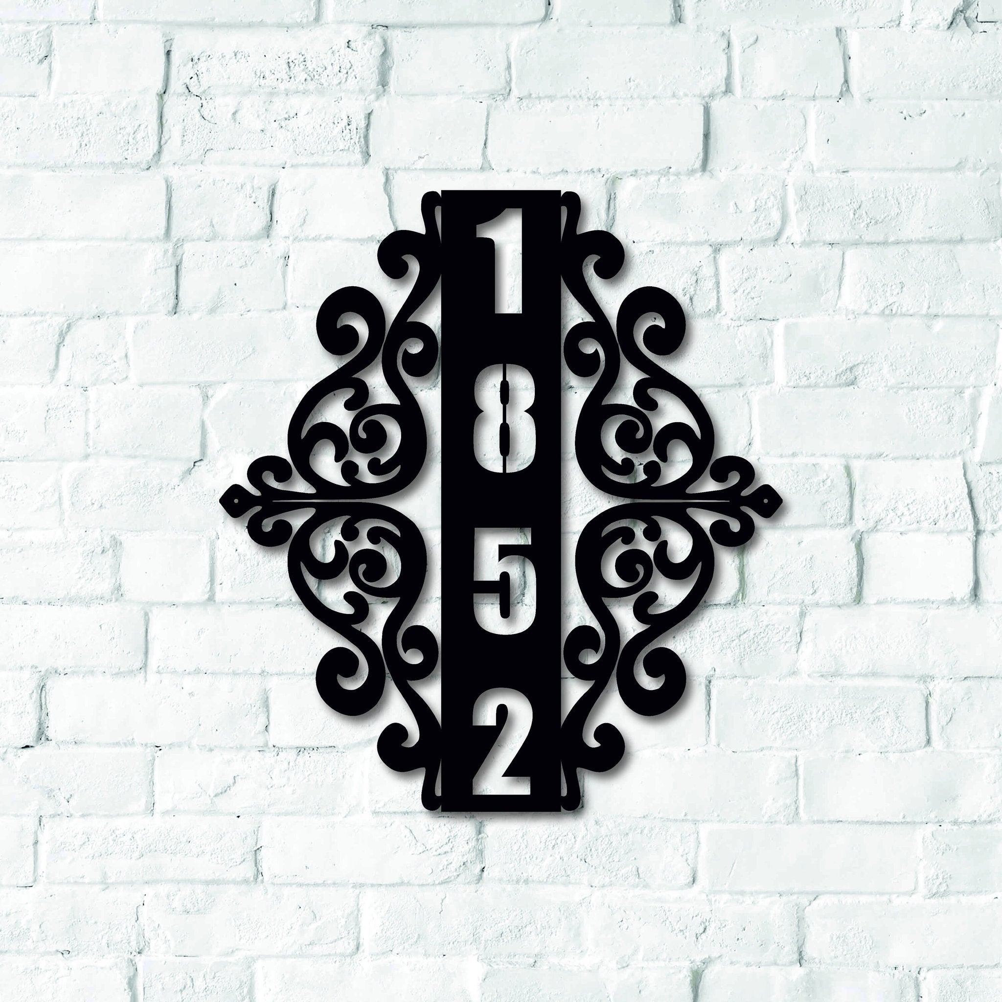 Custom Outdoor House Numbers Vertical, Metal Address Sign For House ...