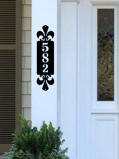 Vertical Metal Address Sign, Address Number Plaque, House Numbers ...