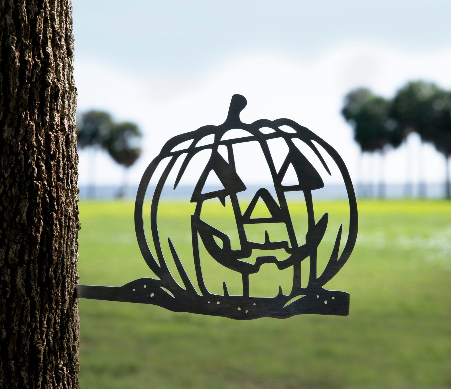 Halloween Jack-o-lantern Metal Silhouette, Happy Pumpkin Jack O Lantern ...