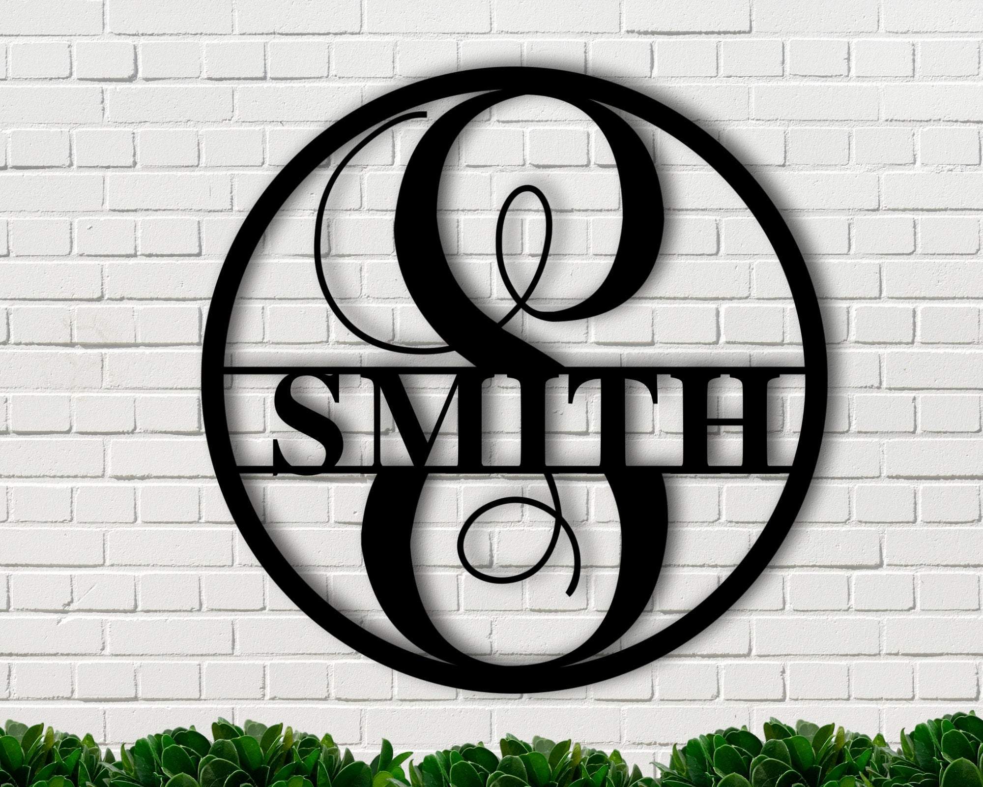 Sign Innichal Custom Family Name Metal Sign, Initial Sign, Metal Monogram Sign, Door ...