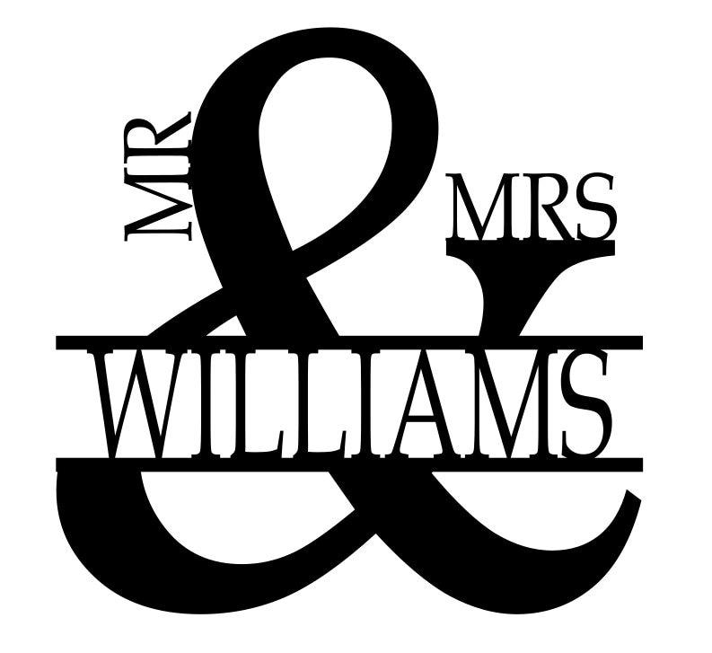 Mr. & Mrs. Monogram Cut Metal Sign, Wall Decor Metal Sign, Home Decor