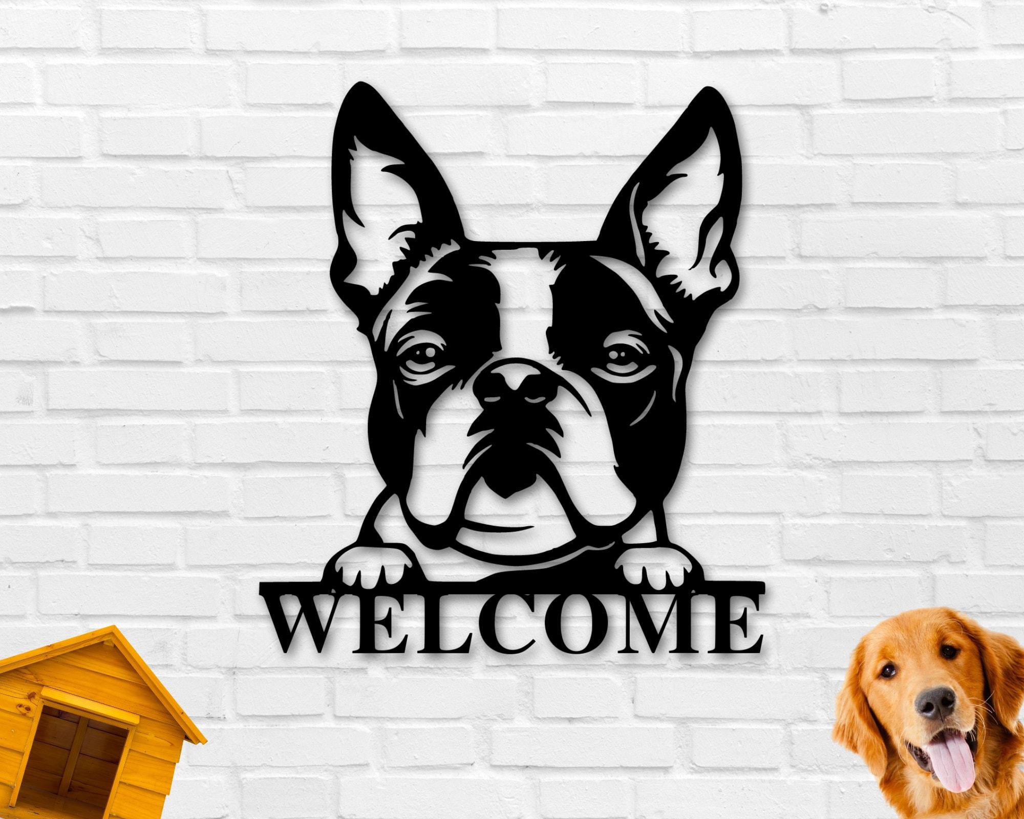 Dog Welcome Sign, Front Porch Sign, Welcome Metal Sign, Metal Dog Breed Sign Dog Lover Sign Gift For Pet Owner 1603968670