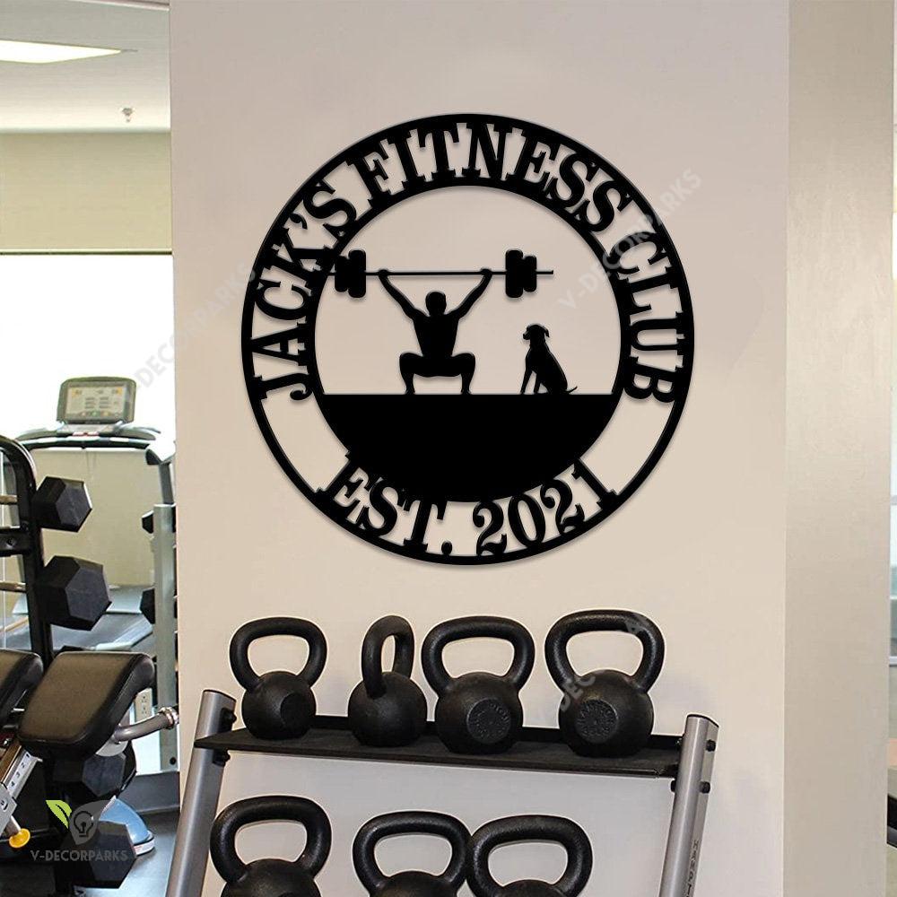 Gym Sign - Personalized Home Gym Sign - Custom Metal Gym Sign - Home Gym Sign - Cross Fit Sign - Dog Sign - Gifts For Men - Closing Gift