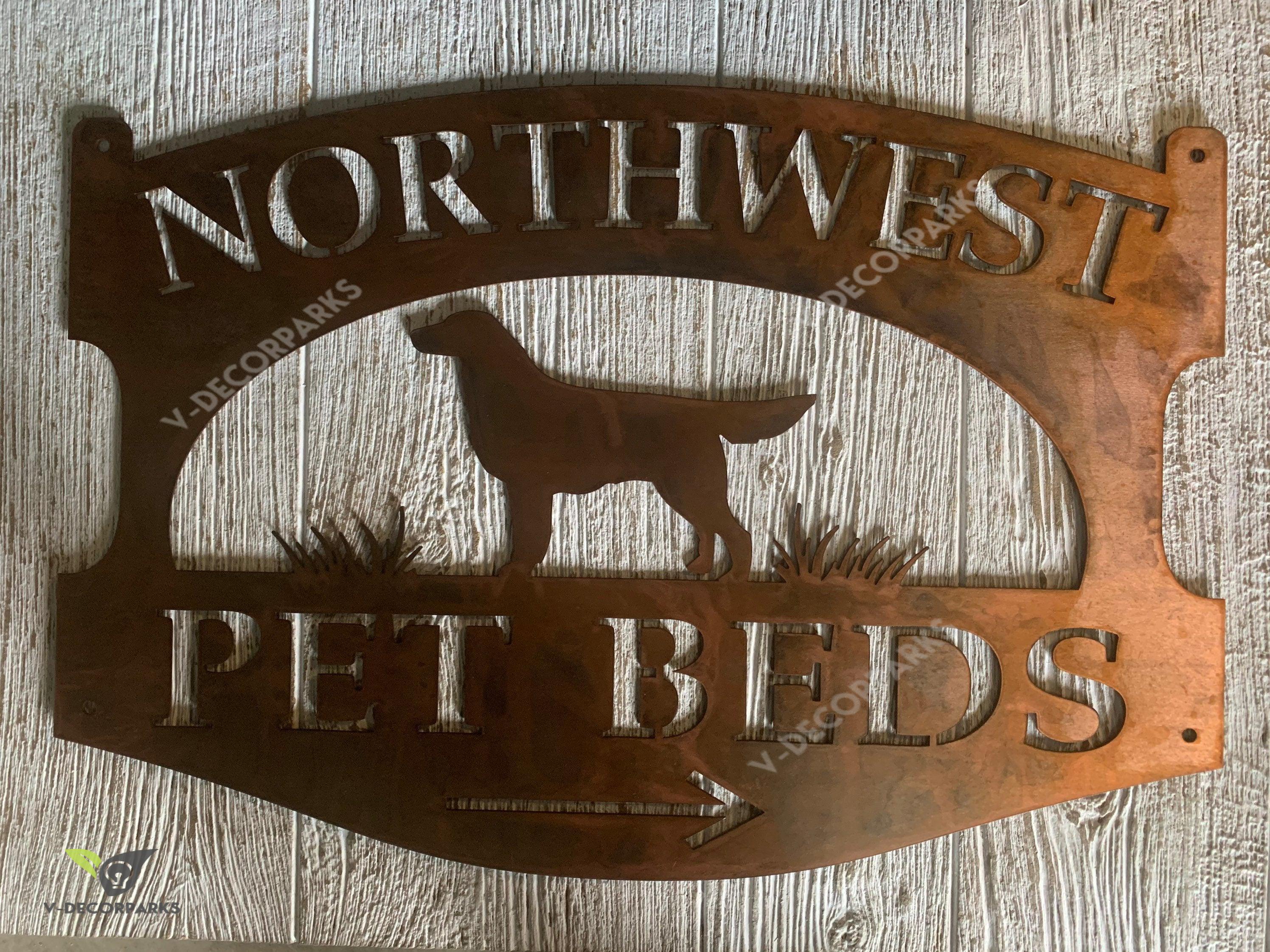 Metal Dog Sign Personalized With Lab Dog Silhouette Or Golden Retriever