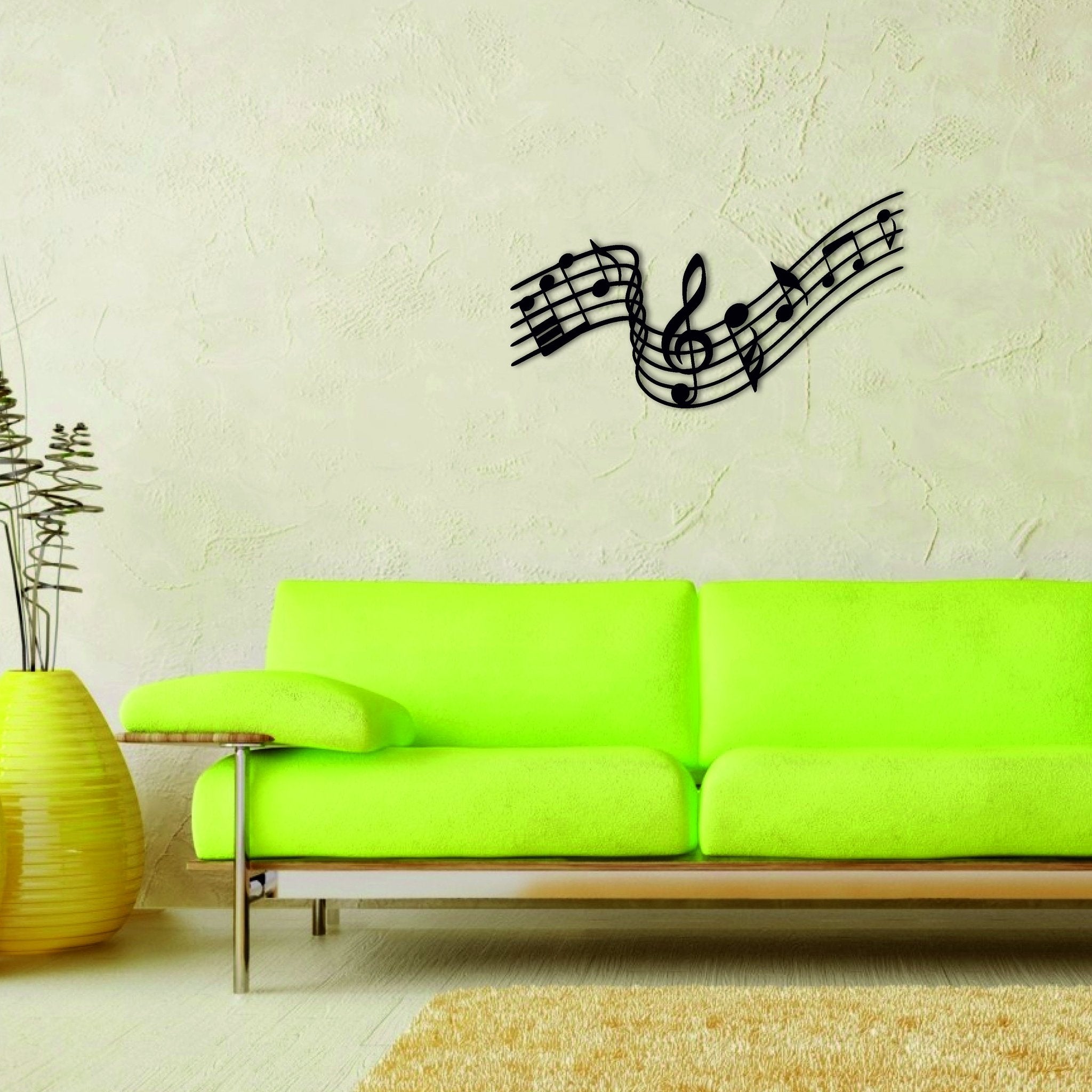 Metal Wall Decor, Metal Music Decor, Melody Notes Art, Home Living Room