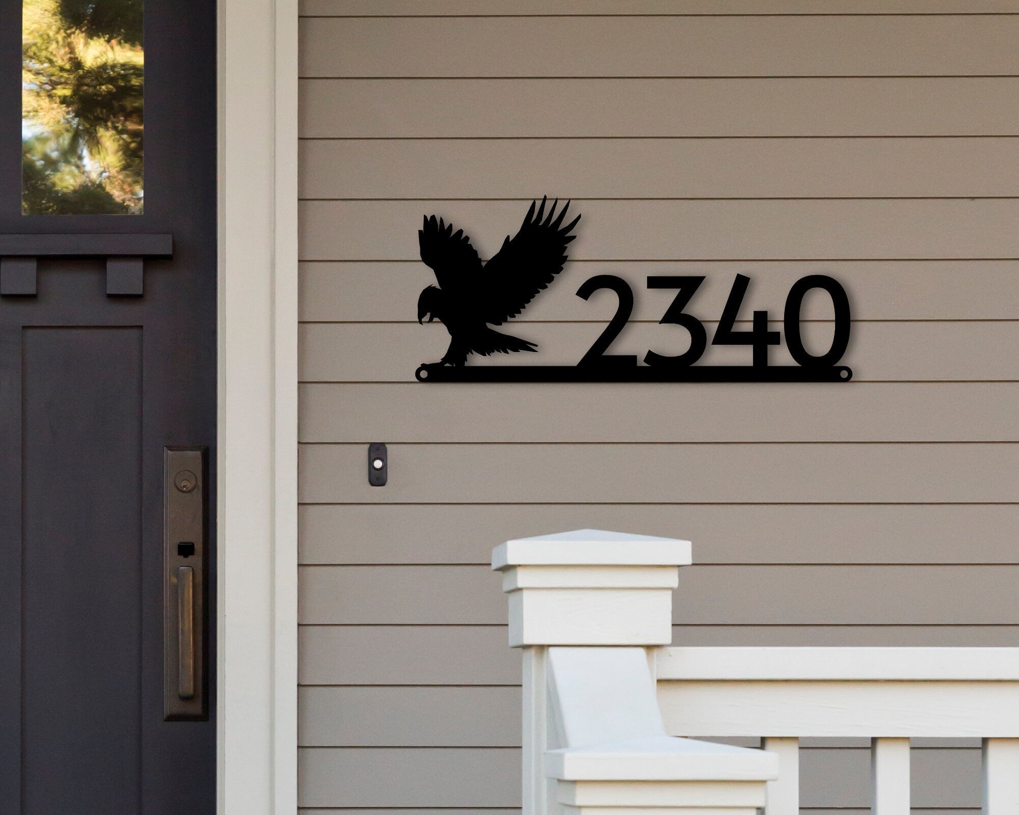 Custom Metal Address Sign, Eagle Address Plaque, Beach House Number ...