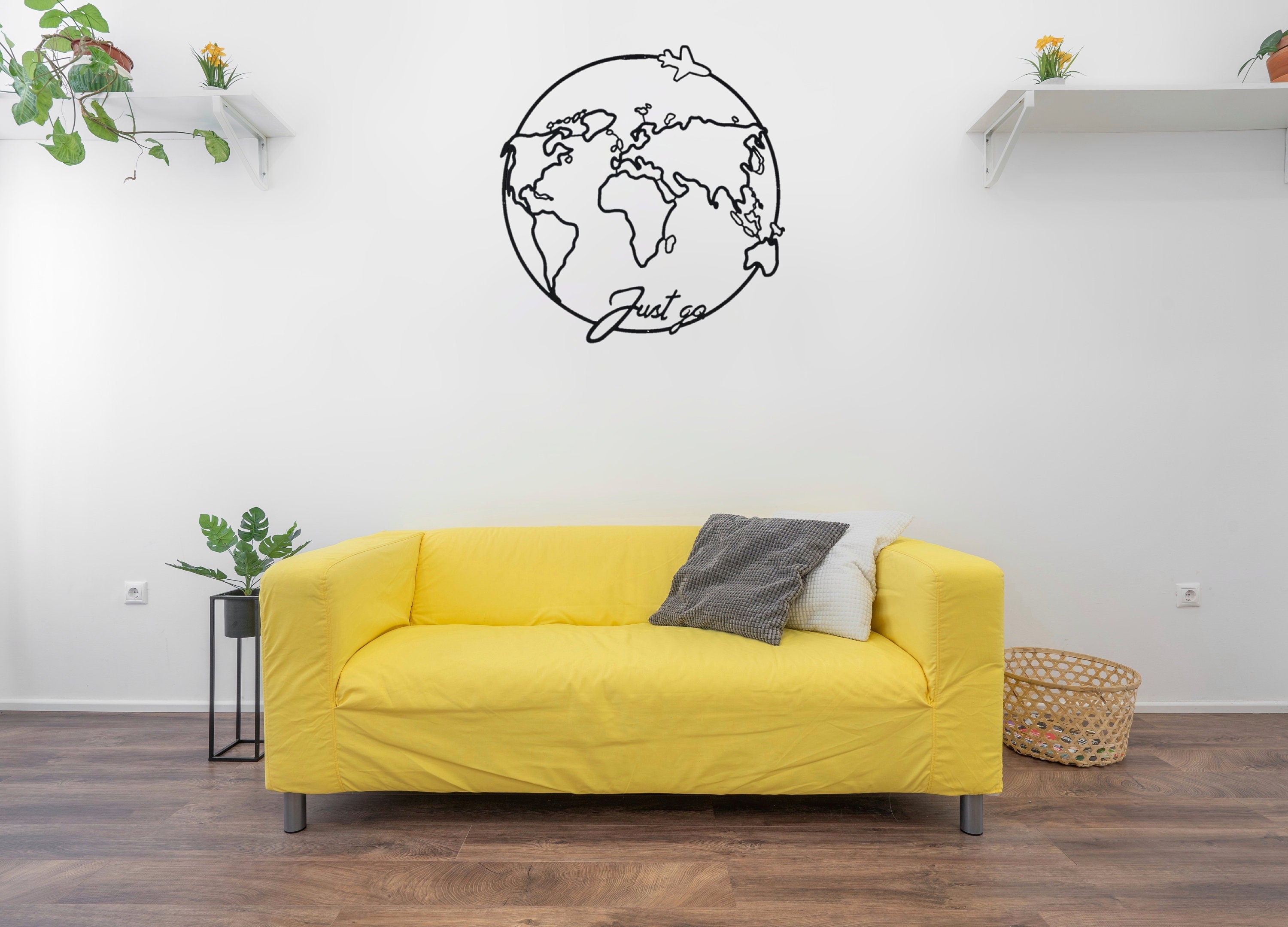 Metal World Map, Just Go Metal World Decor, Wall Decor, Wall Hangins