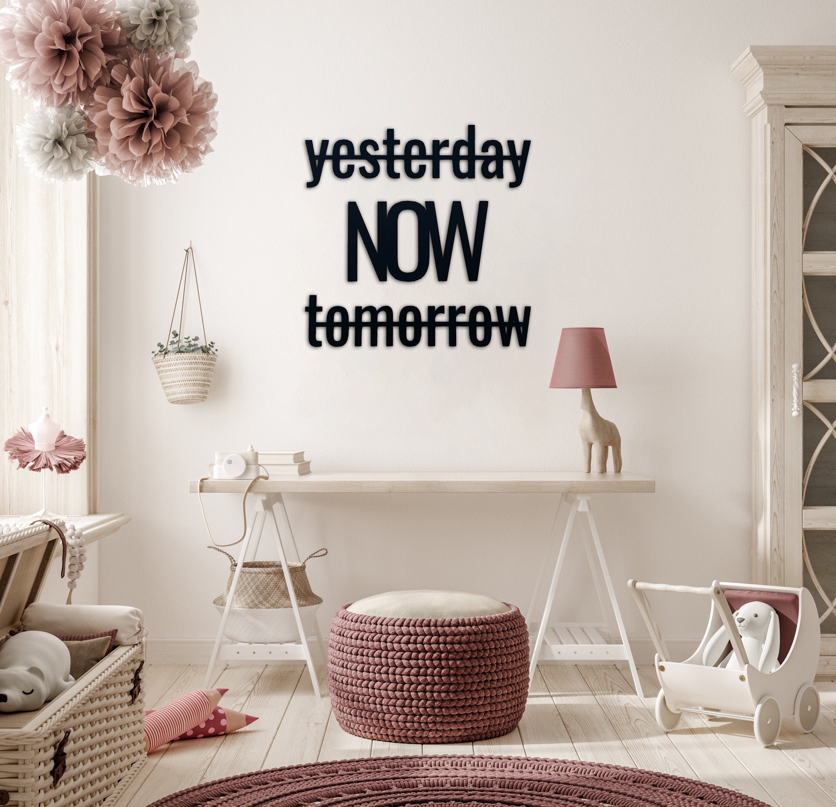 Yesterday Now Tomorrow Metal Wall Art,quotes Metal Wall Decor,metal ...