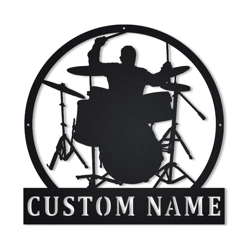 Drummer Sign Personalized Drummer Male Metal Sign Art, Custom Drummer Male Metal ...