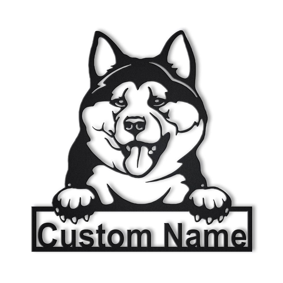 Personalized Akita Inu Dog Metal Sign Art, Custom Akita Inu Dog Metal