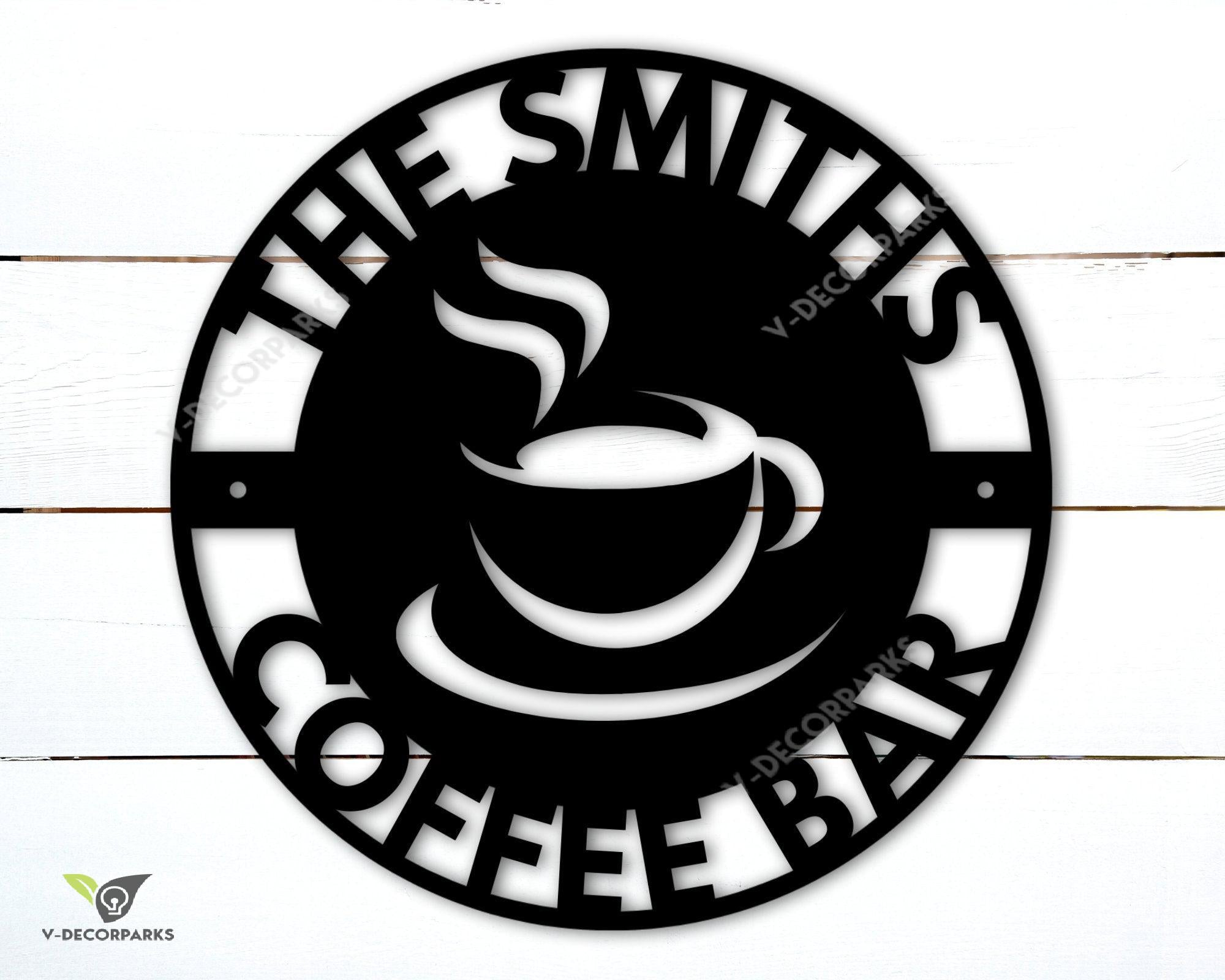 Personalized Coffee Bar Sign, Coffee Bar Decor, Kitchen Sign, Custom Coffee Sign, Kitchen Wall Decor, Coffee Bar Ideas, Metal Coffee Sign